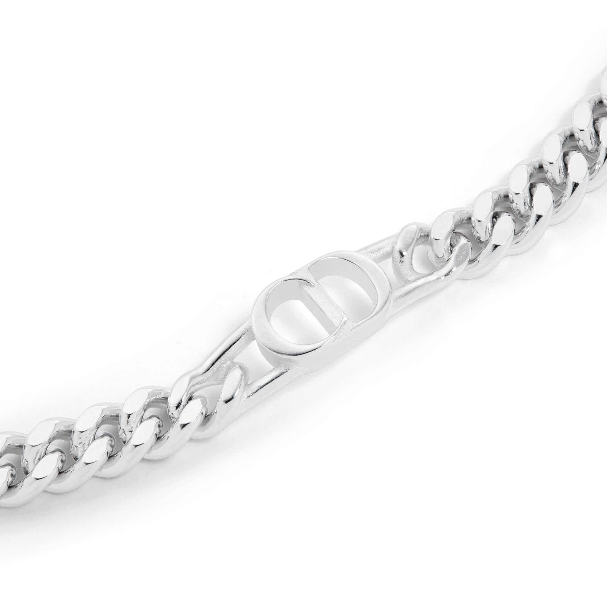 CD Icon Thin Chain Link Bracelet Silver E09