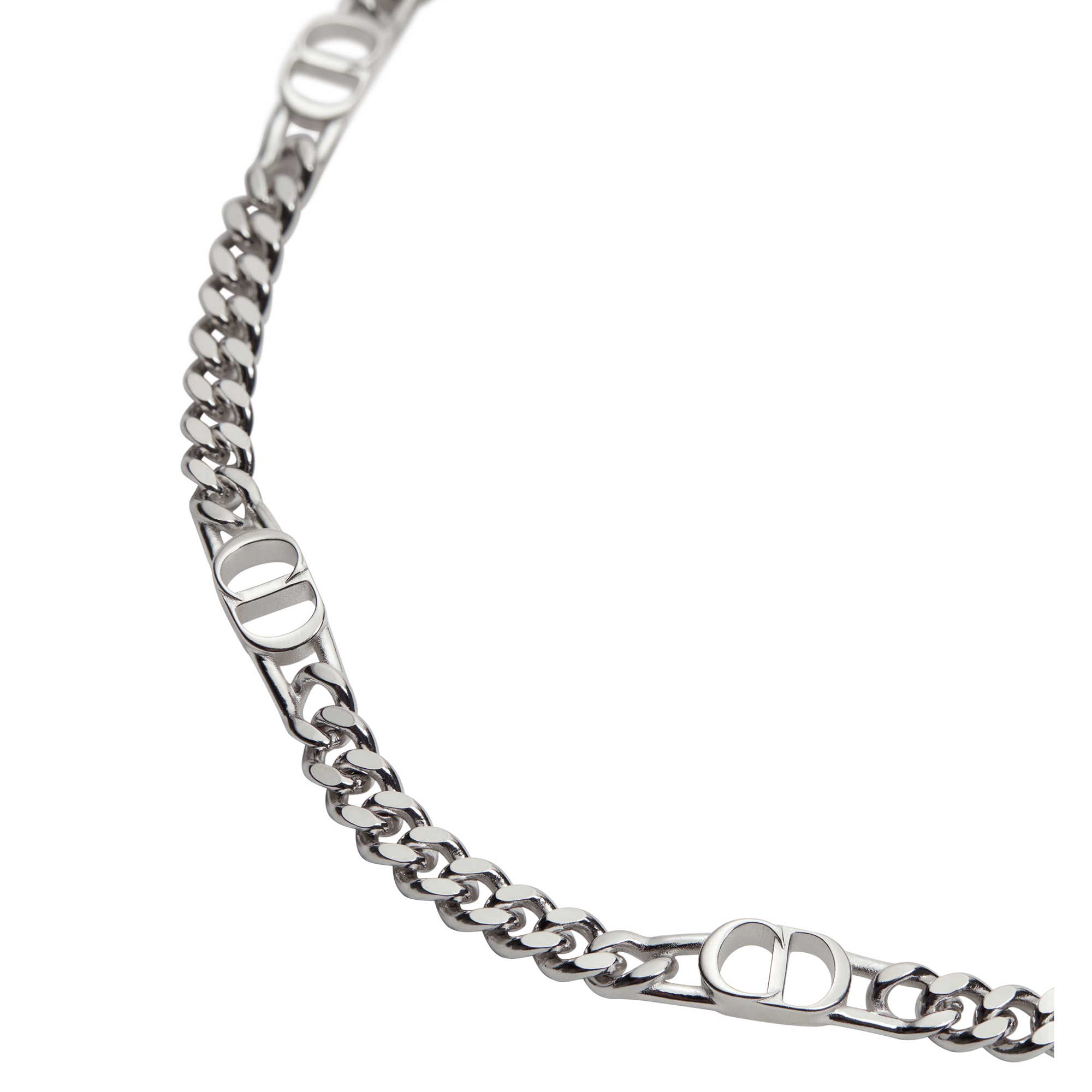 CD Icon Thin Chain Link Bracelet Silver E09