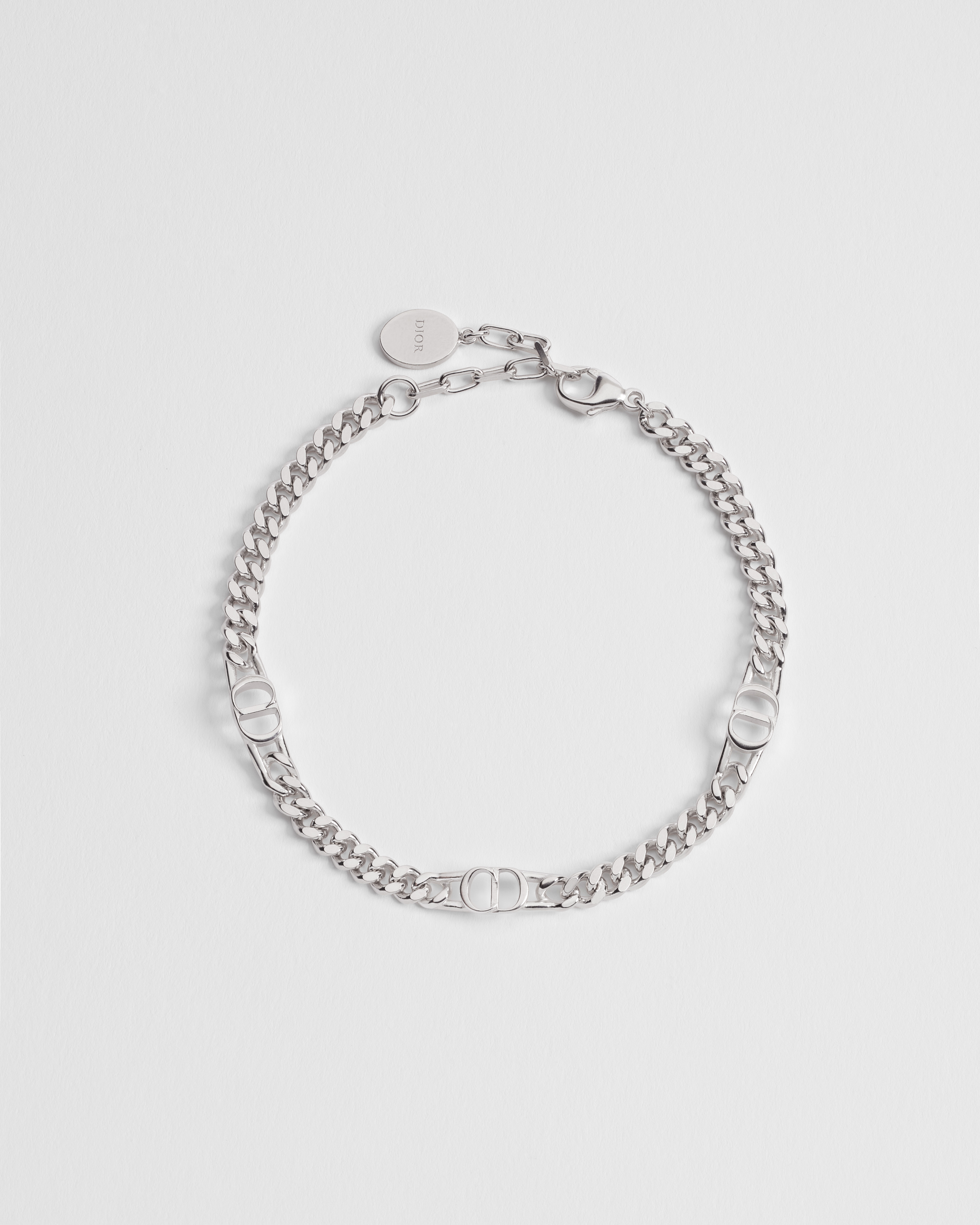 CD Icon Thin Chain Link Bracelet Silver E01
