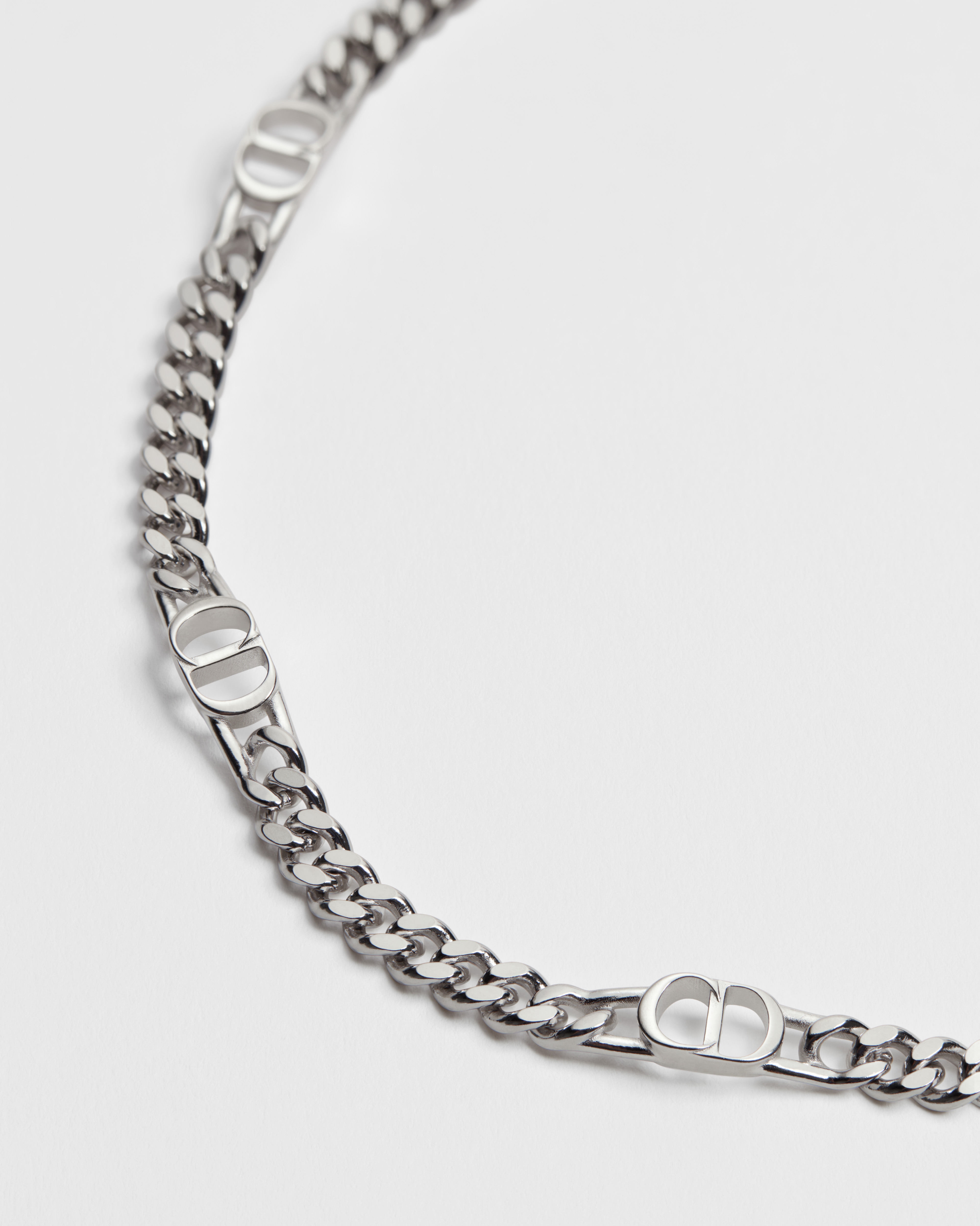 CD Icon Thin Chain Link Bracelet Silver E09