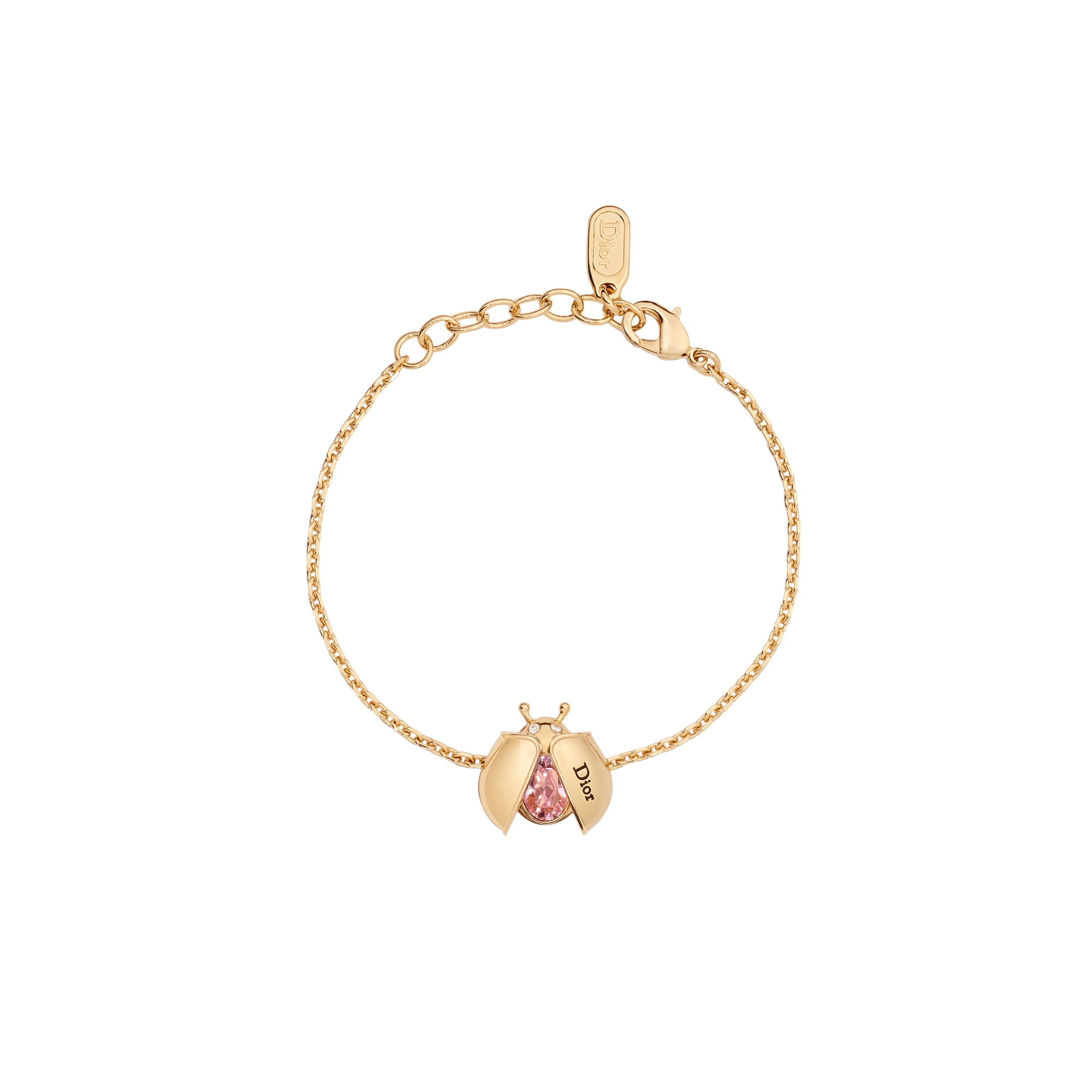 Dior Lady Spark Bracelet Gold-Finish Metal, Crystals and Pink