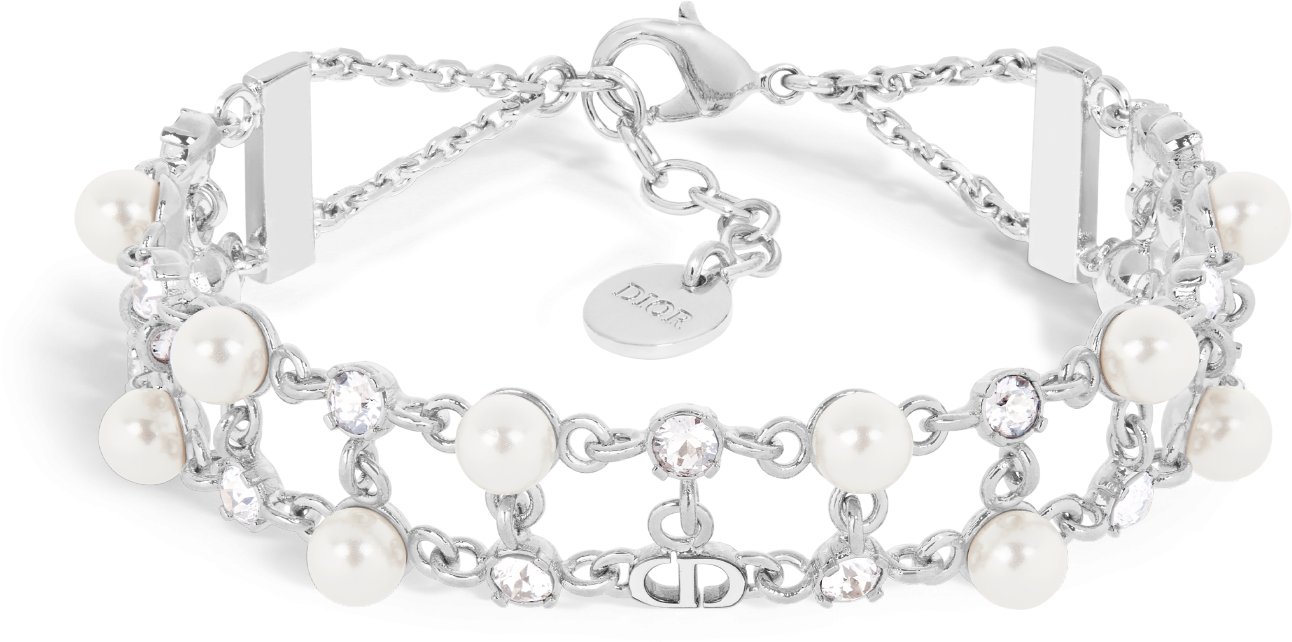DIORメタルレジンパールクリスタルブレスレット