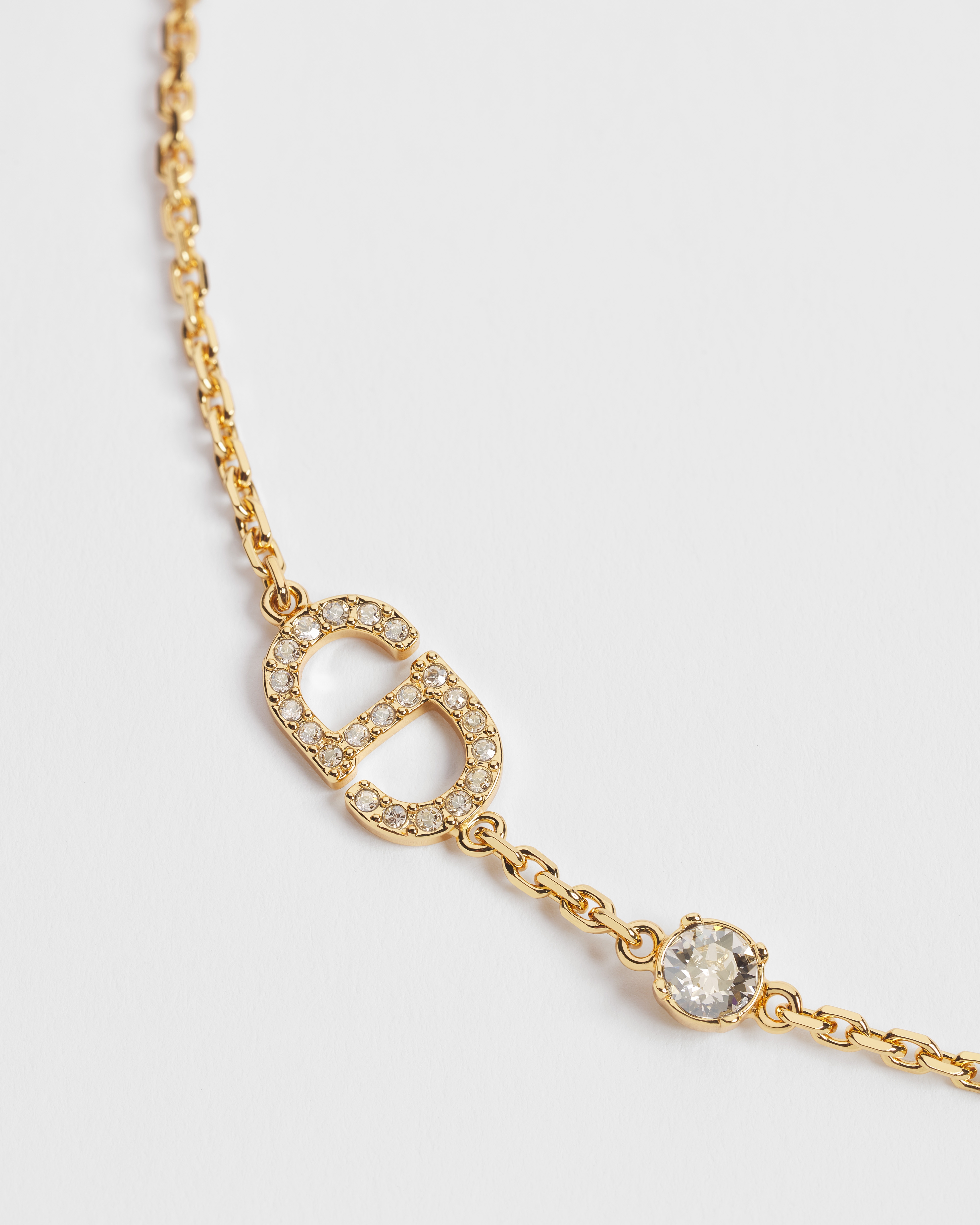 Petit CD Bracelet Gold-Finish Metal and Crystals E09