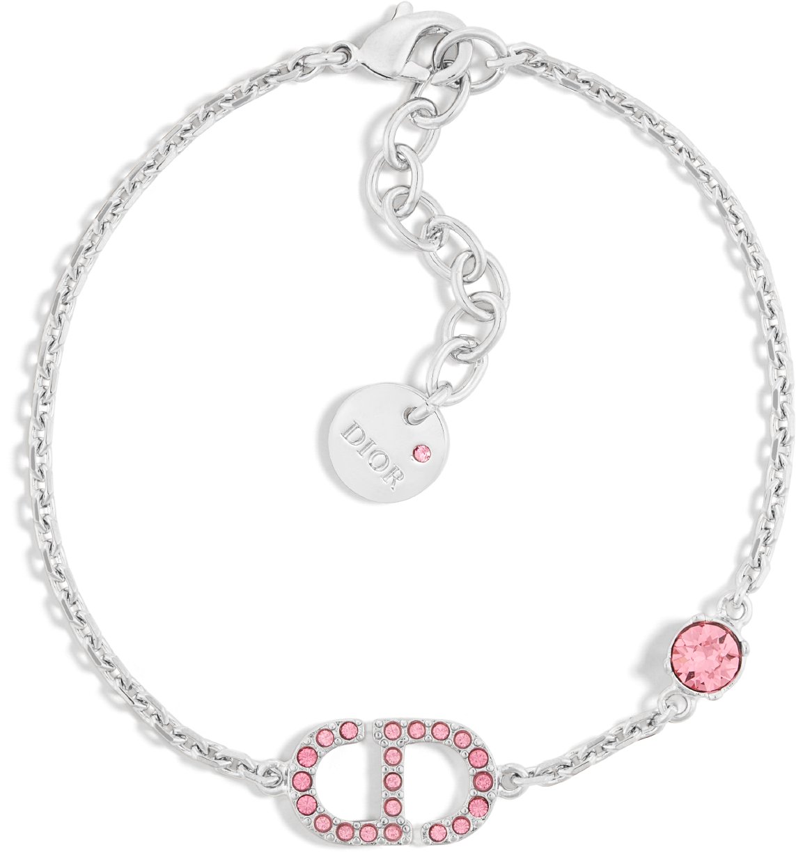 Petit CD Bracelet Gold Finish Metal and Silver Tone Crystals DIOR