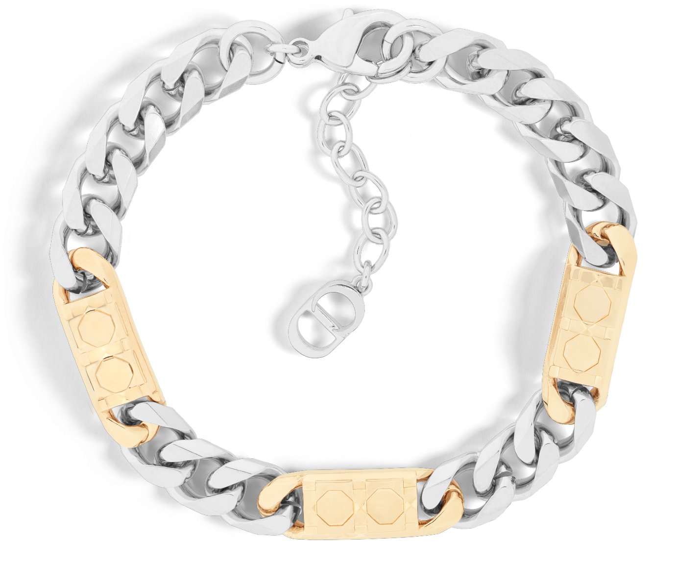 Gold and silver chain link bracelet top