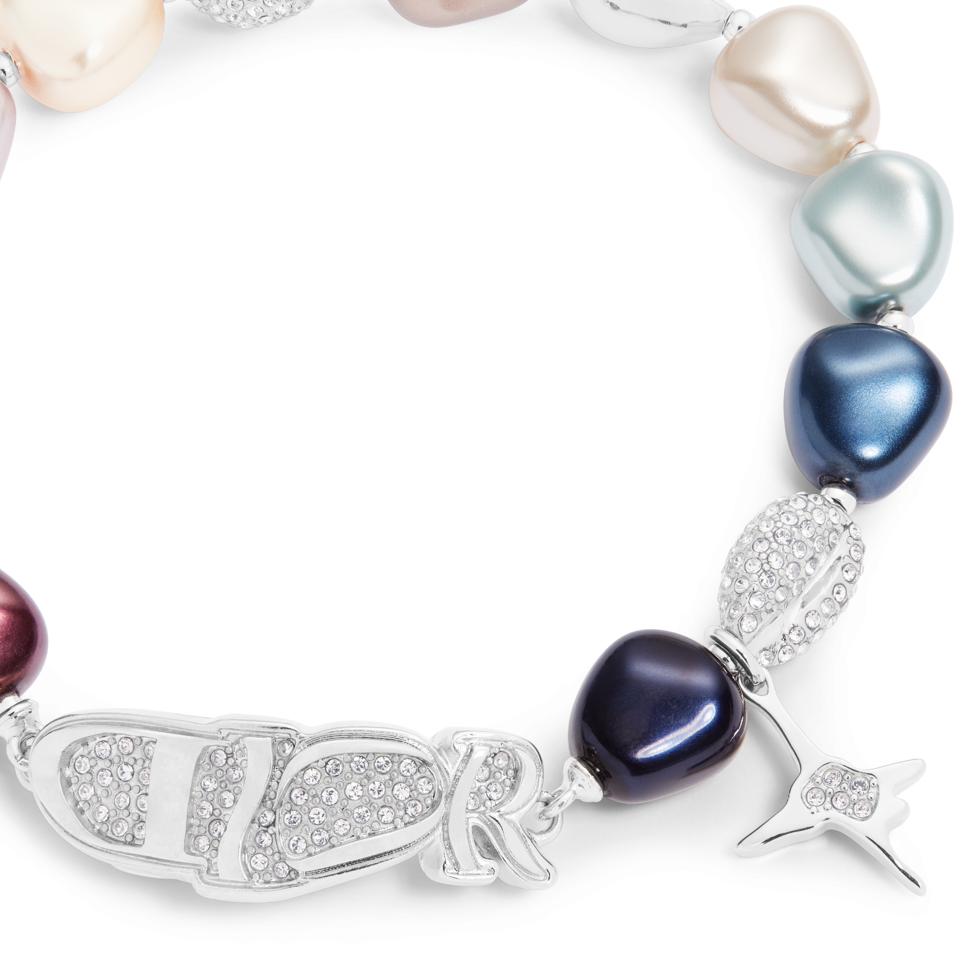 Collier Vintage - Métal Argenté Et Cabochon Pierre - Occasion