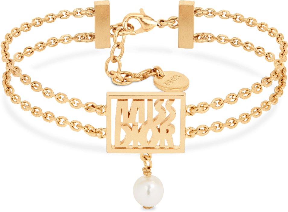 Miss Dior Bracelet Gold Finish Metal and a White Resin Pearl DIOR
