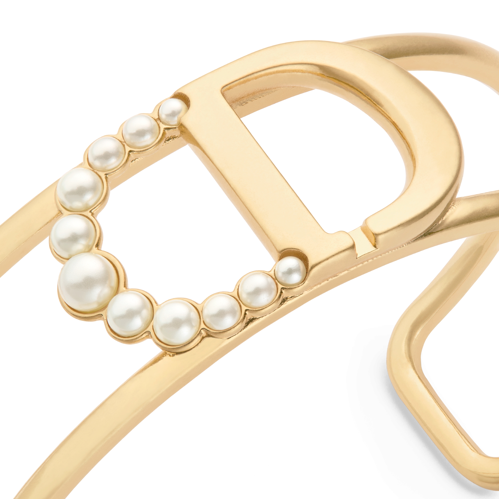 30 Montaigne Bangle Gold-Finish Metal and White Resin Pearls | DIOR