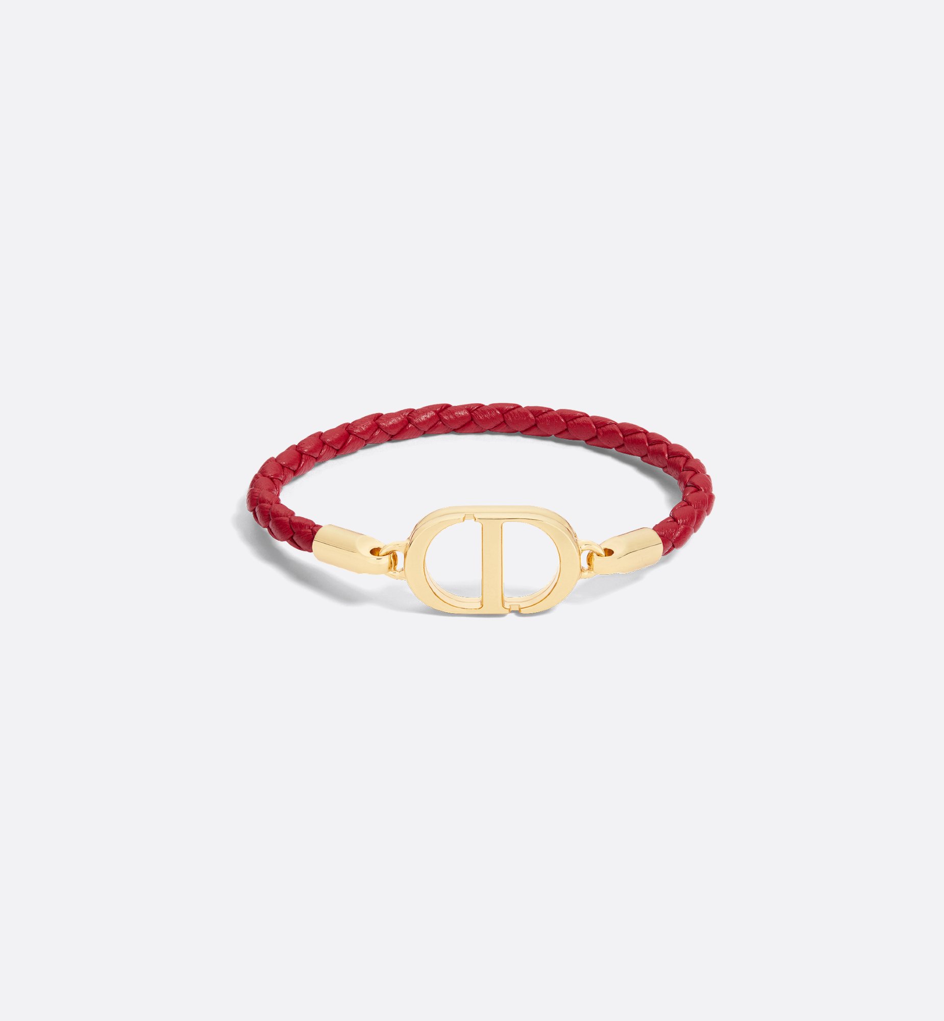 30 Montaigne Leather Bracelet Gold-Finish Metal and Garnet 30 Montaigne Leather Bracelet Gold-Finish Metal and Garnet
