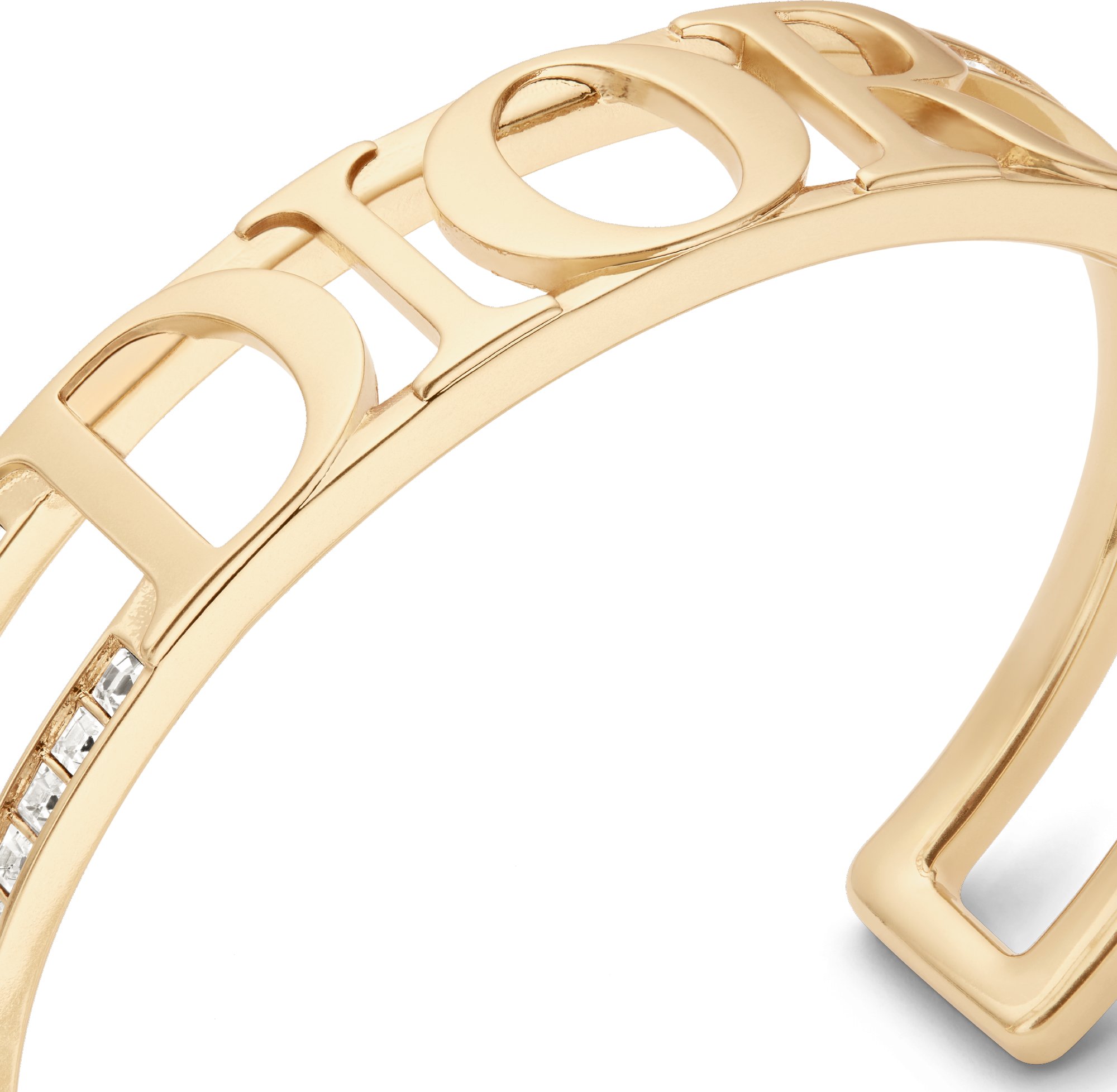 Dio r evolution Bangle Gold Finish Metal and Silver Tone Crystals DIOR