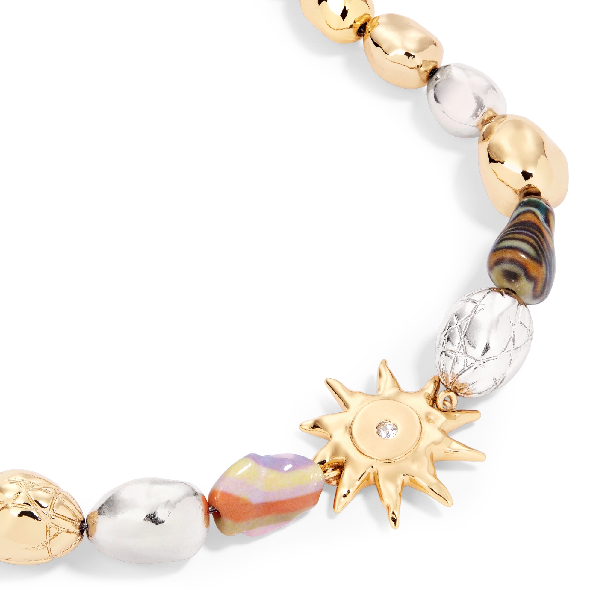 DIOR AND LEWIS HAMILTON Bracelet Multicolor Resin Cabochons, Gold- and Silver-Finish Brass and White Crystal E09