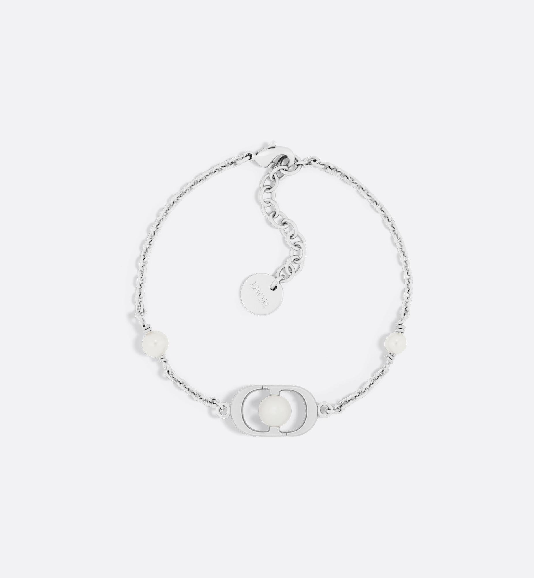 Petit CD Jolie Bracelet Palladium-Finish Metal and White Petit CD Jolie Bracelet Palladium-Finish Metal and White
