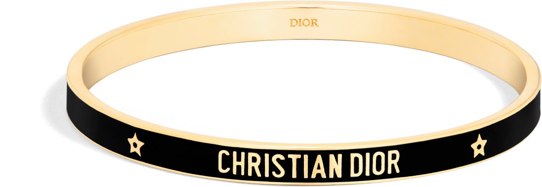 Dior Code Armreif Metall mit Gold-Finish und Lack in Schwarz