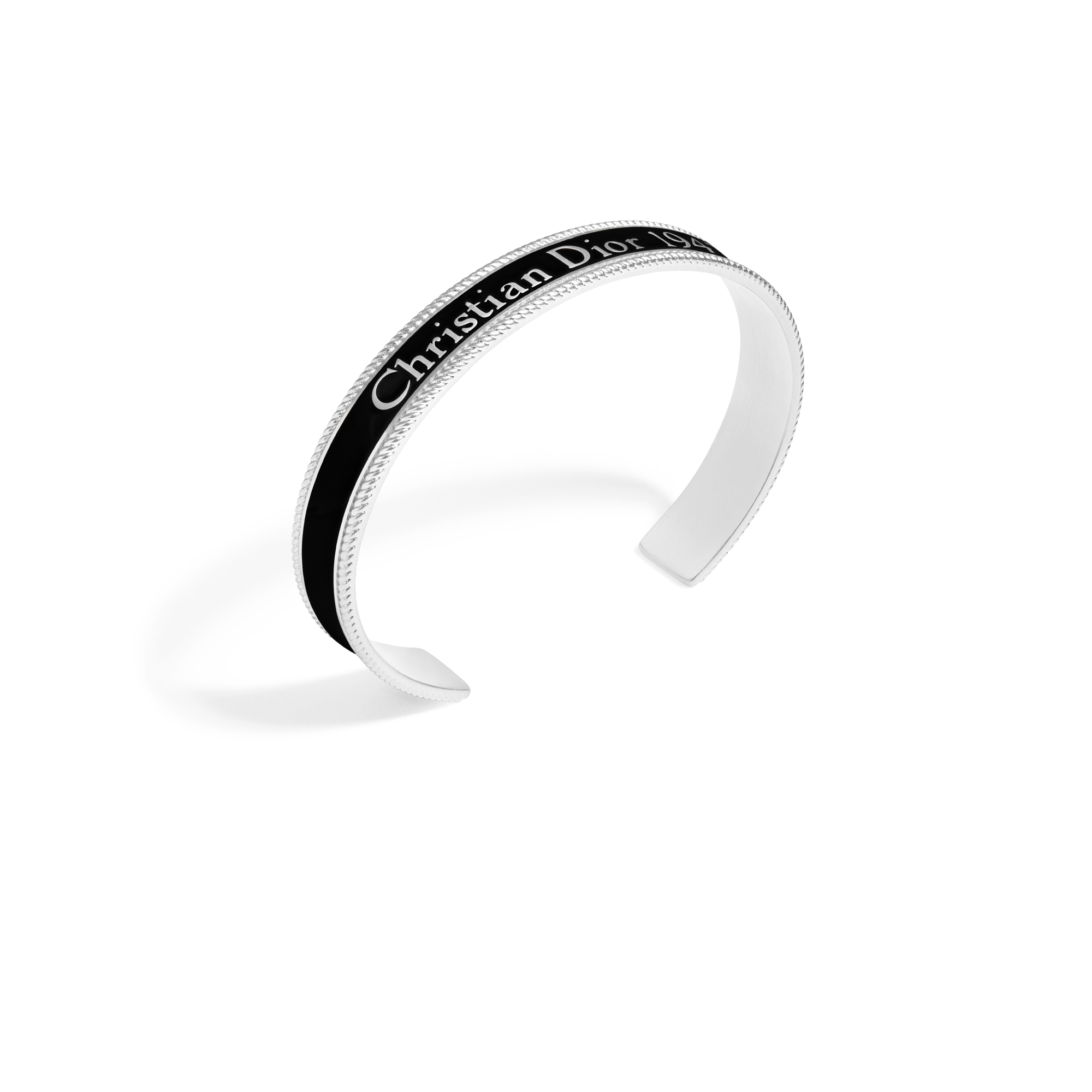 Dior Black Star-bangle Messing met zilverkleurige afwerking en zwarte hars E03
