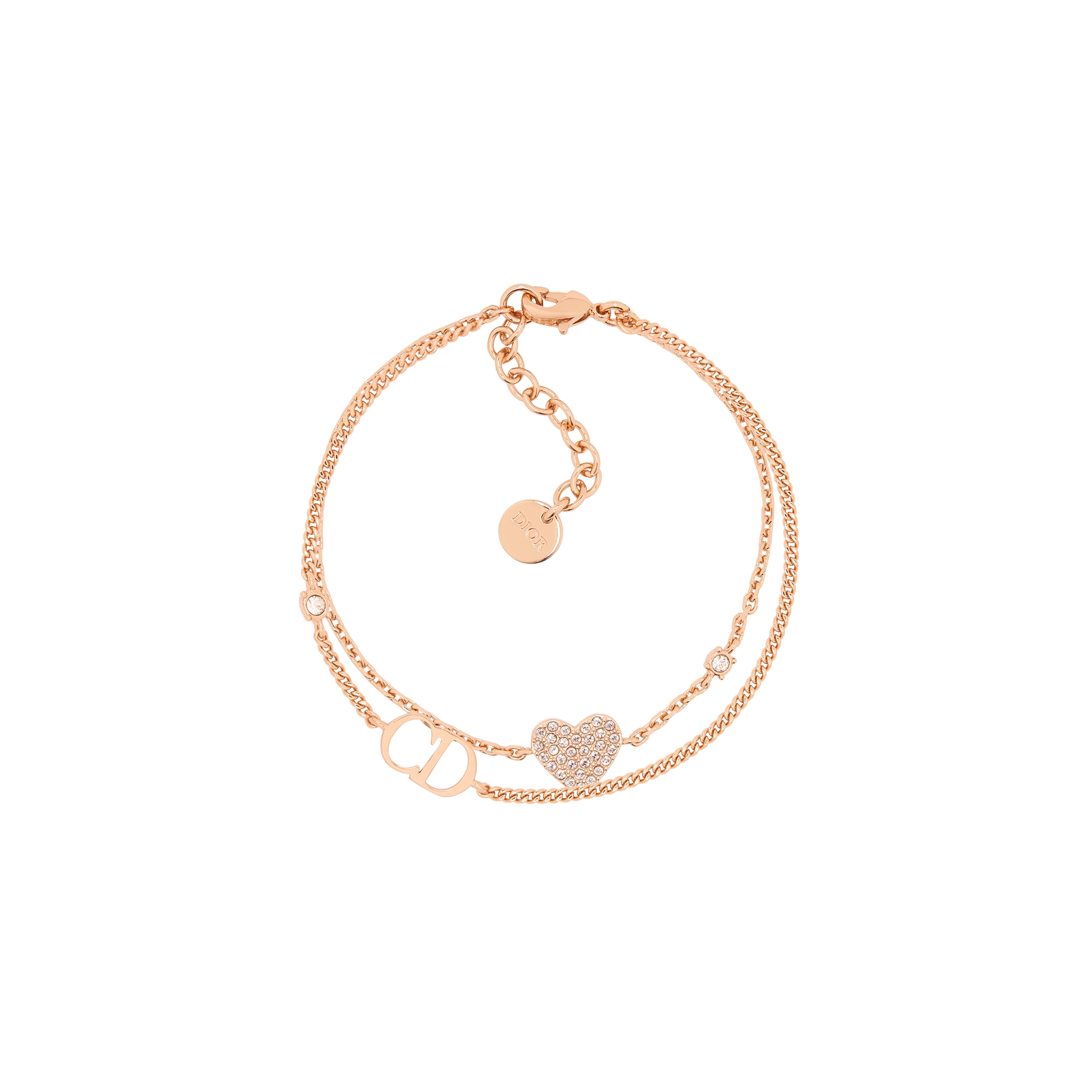  Pink-Finish Metal and Silver-Tone Crystals