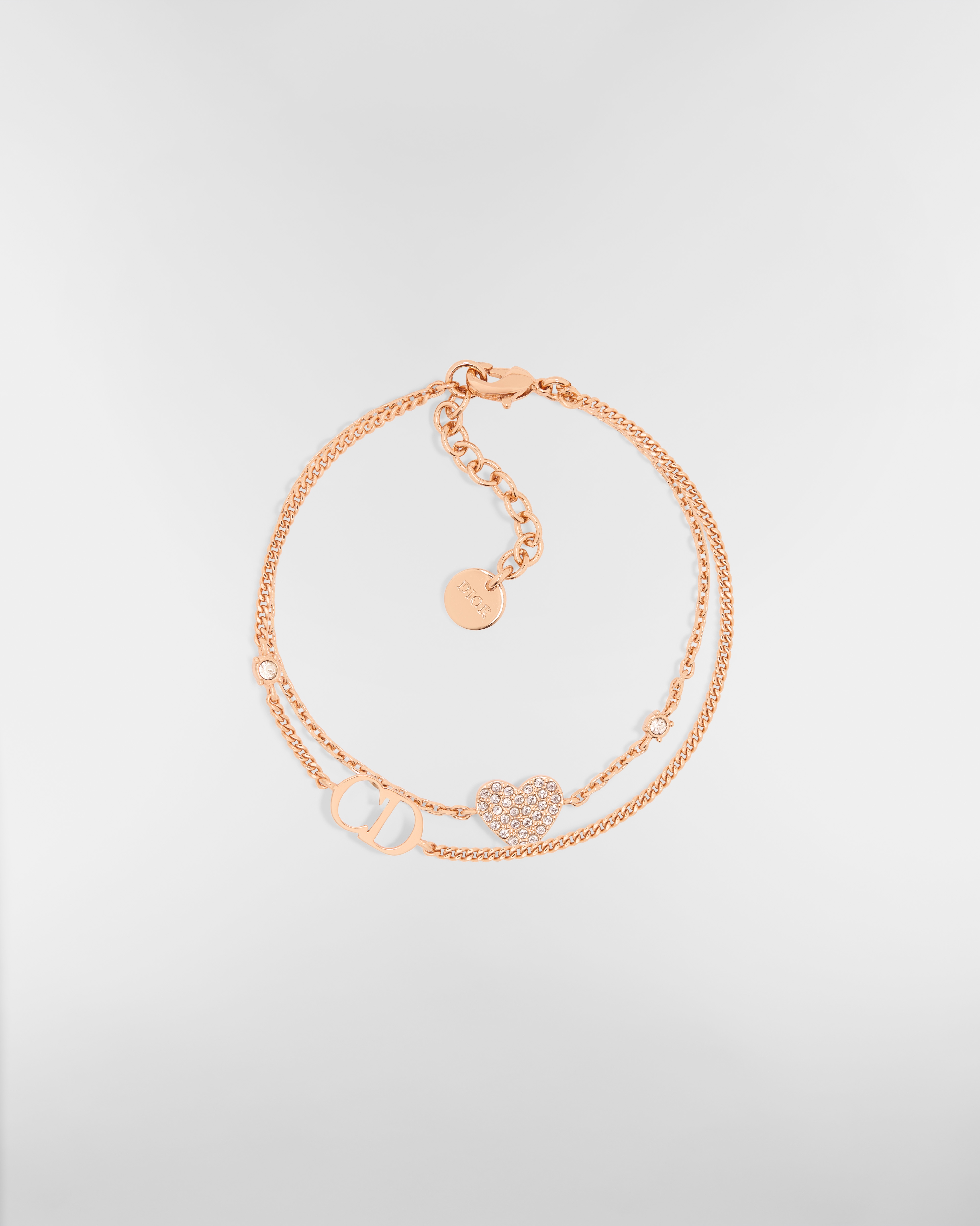 สร้อยข้อมือ Clair D Lune โลหะเคลือบสีชมพูและคริสตัลโทนสีเงิน E01