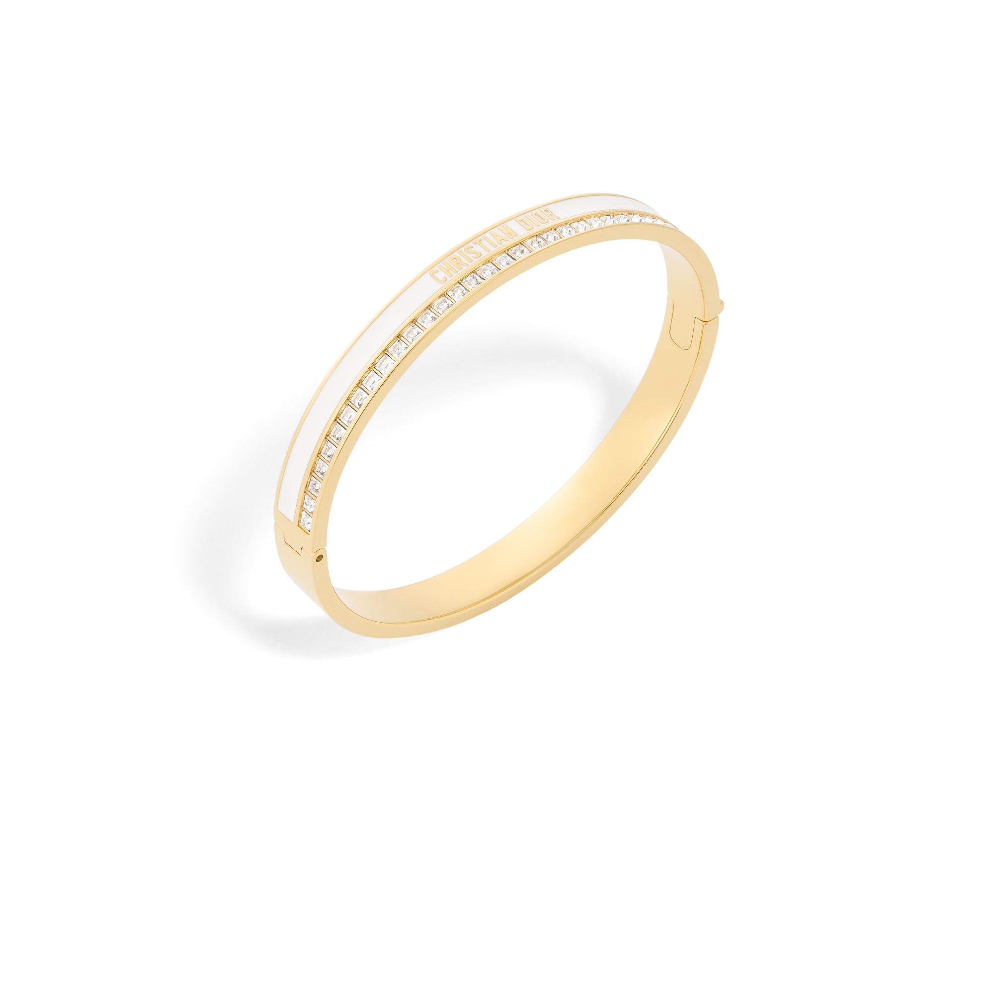 Dior Night Code Armreif Metall mit Gold-Finish, funkelnde Kristalle und Lack in Weiß E03