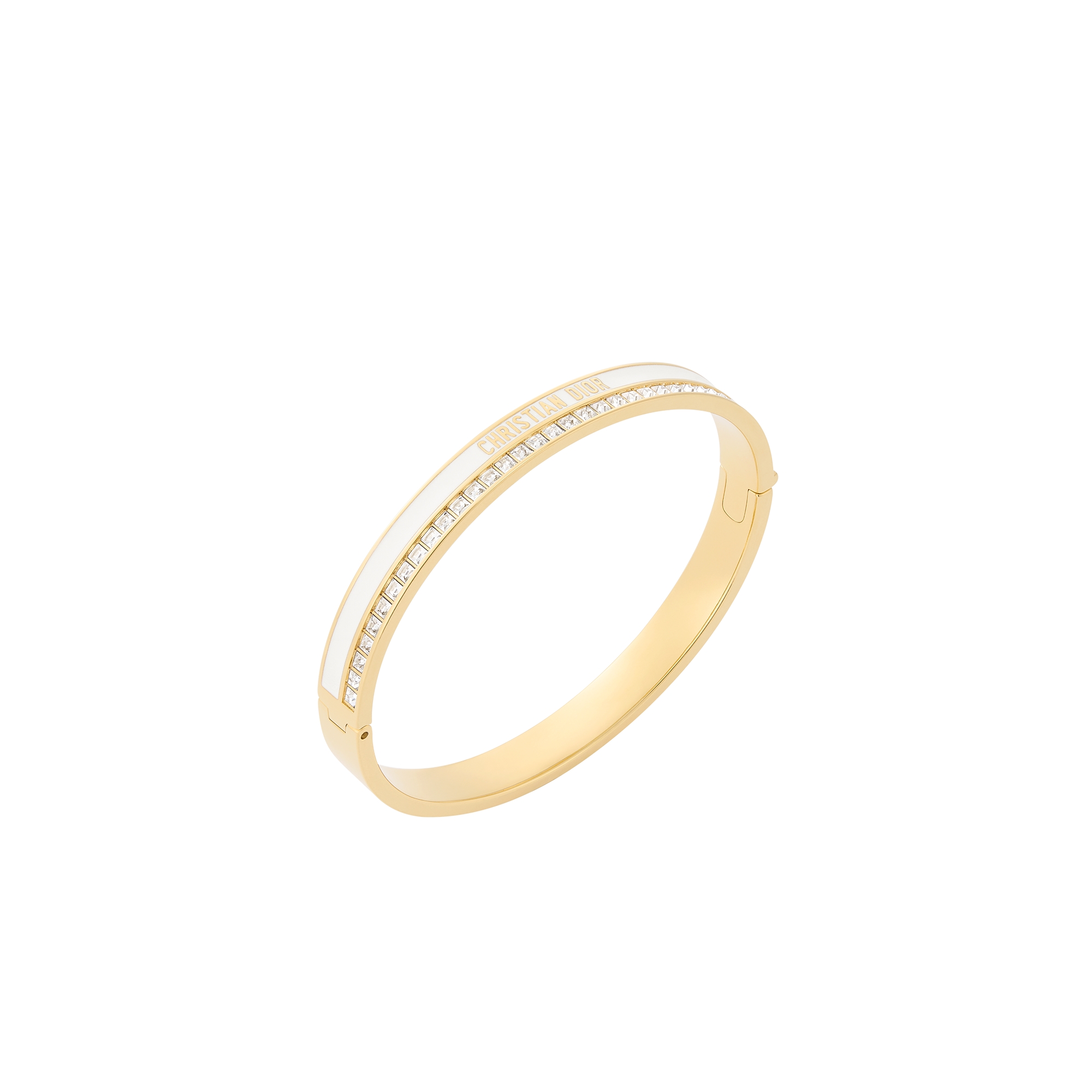 Dior Night Code Bangle Gold-Finish Metal, Sparkling Crystals and White Lacquer E03