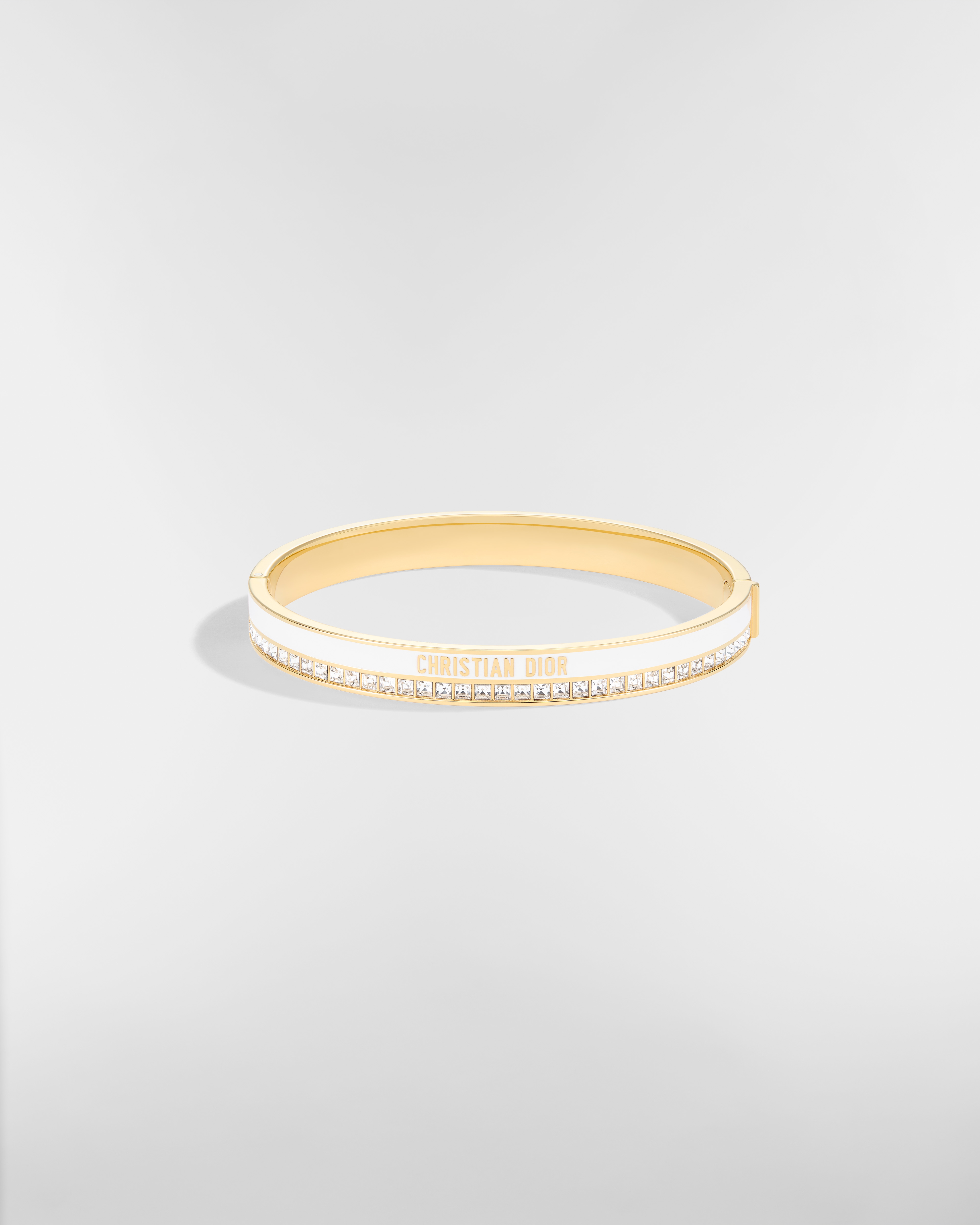 Bracciale rigido Dior Night Code Metallo con finitura color oro, cristalli scintillanti e lacca bianca E01
