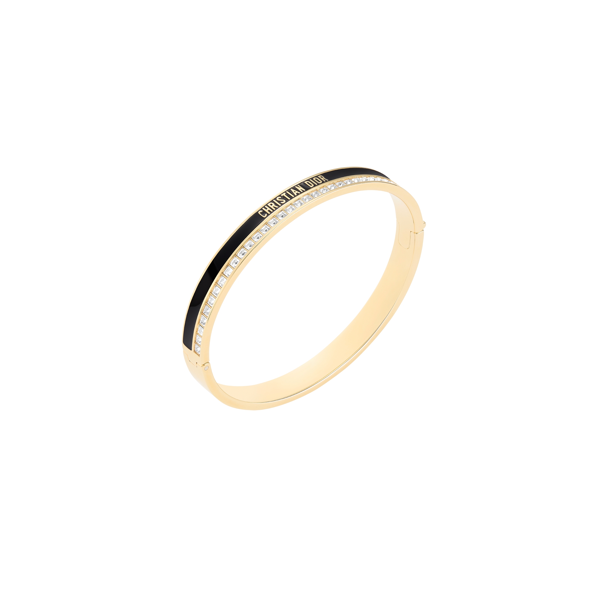 Dior Night Code Bangle Gold-Finish Metal, Sparkling Crystals and Black Lacquer E03