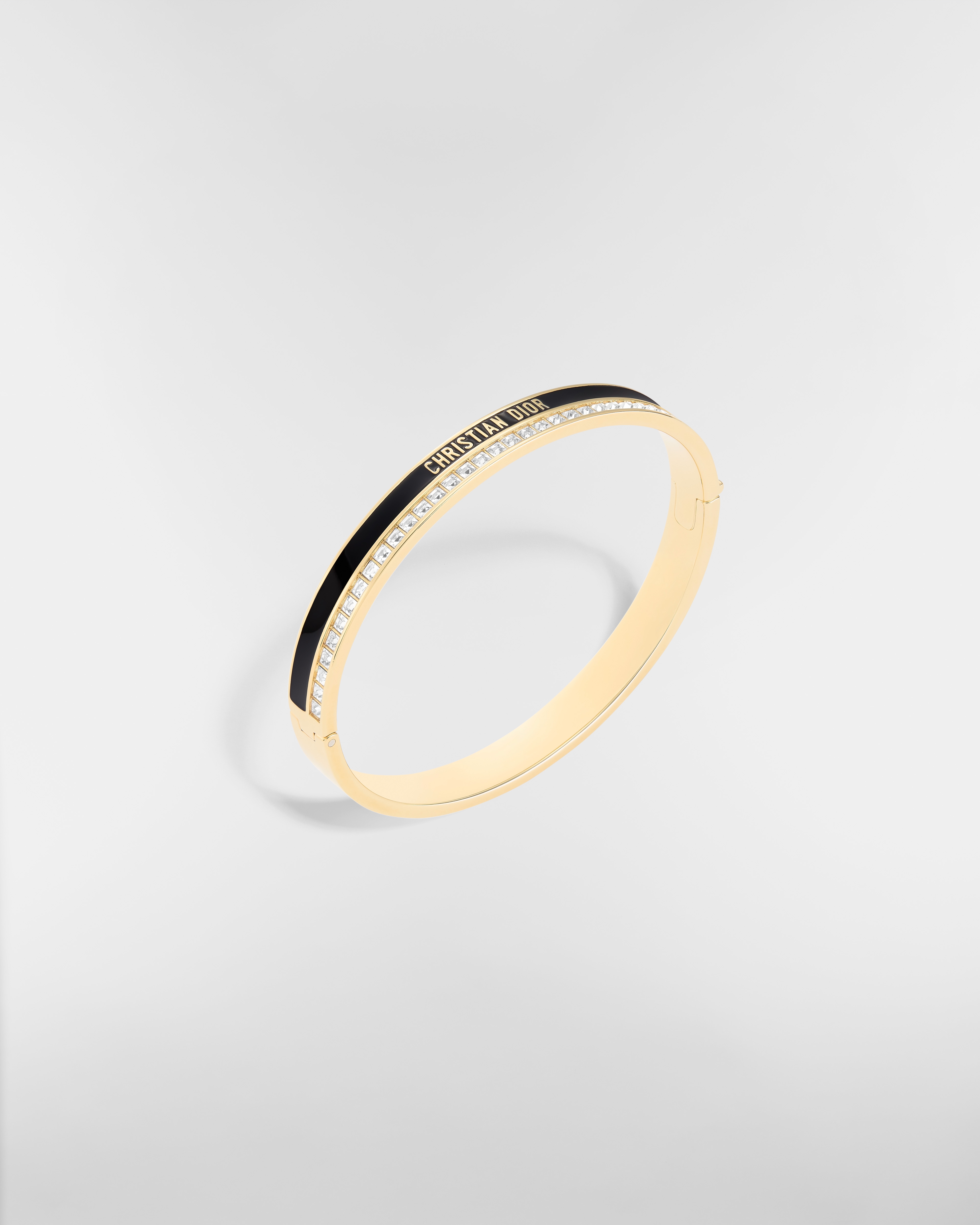 Bracciale rigido Dior Night Code Metallo con finitura color oro, cristalli scintillanti e lacca nera E03