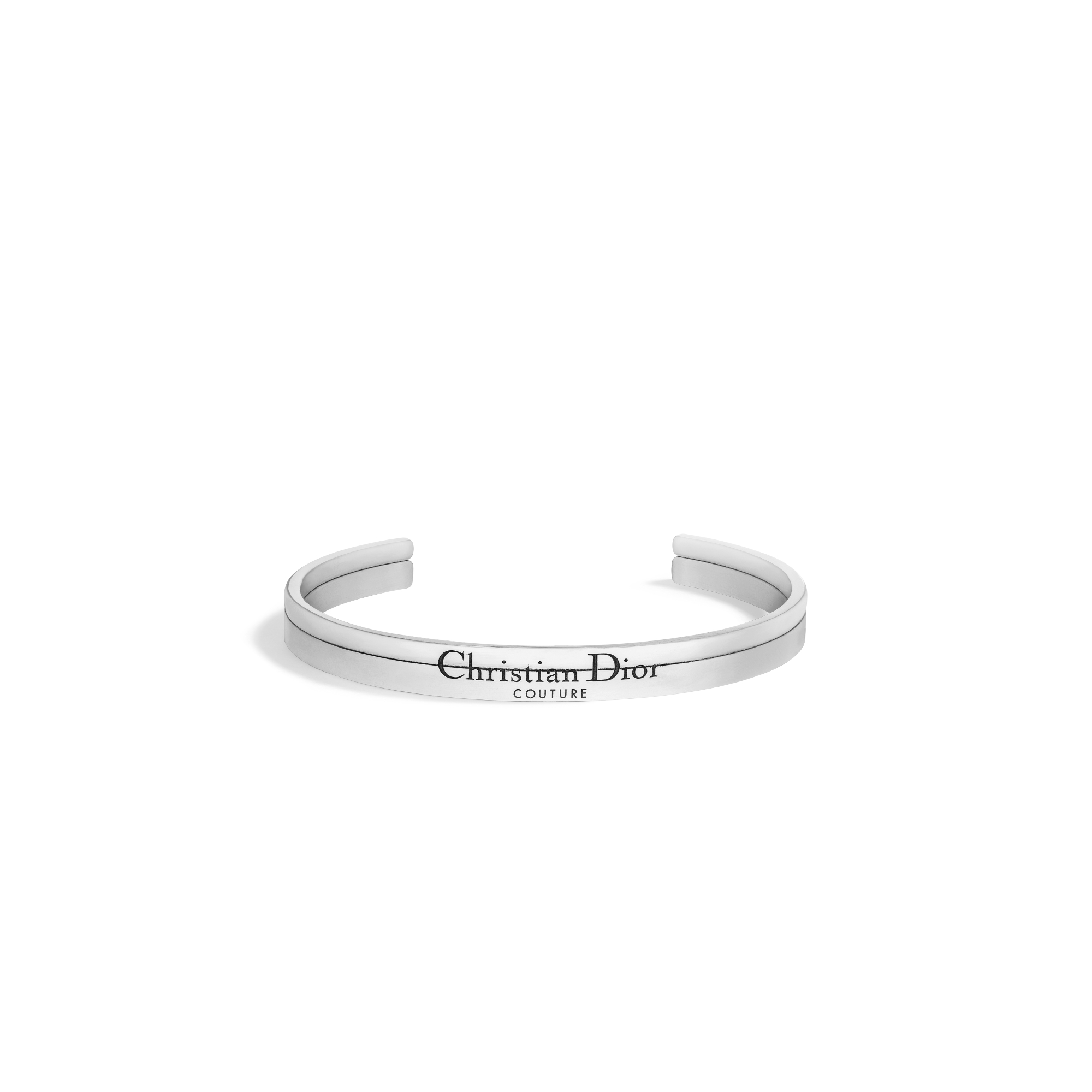 Christian Dior Couture Cut Bangle Silver and Black Resin E01