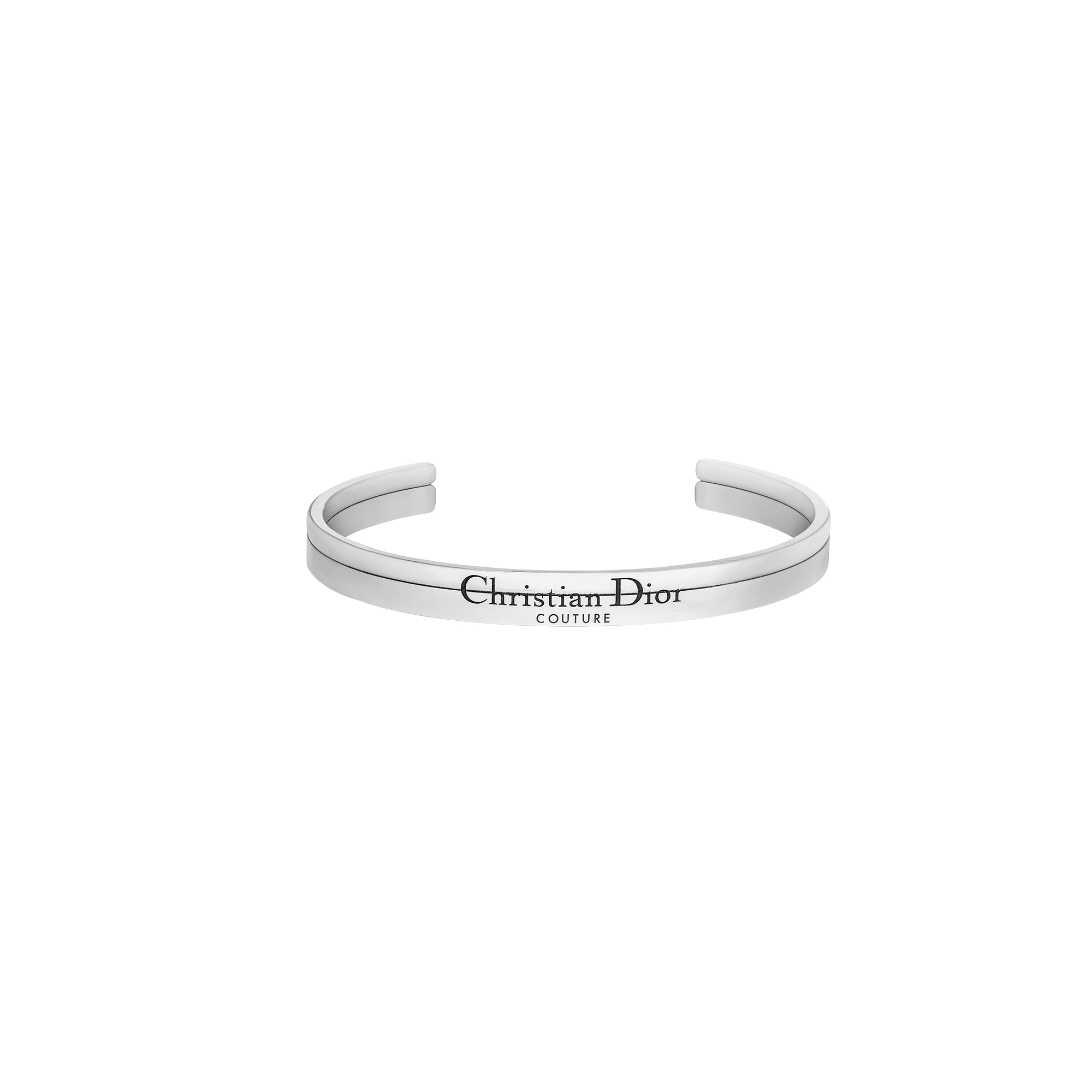 Christian Dior Couture Cut Bangle Silver and Black Resin E01
