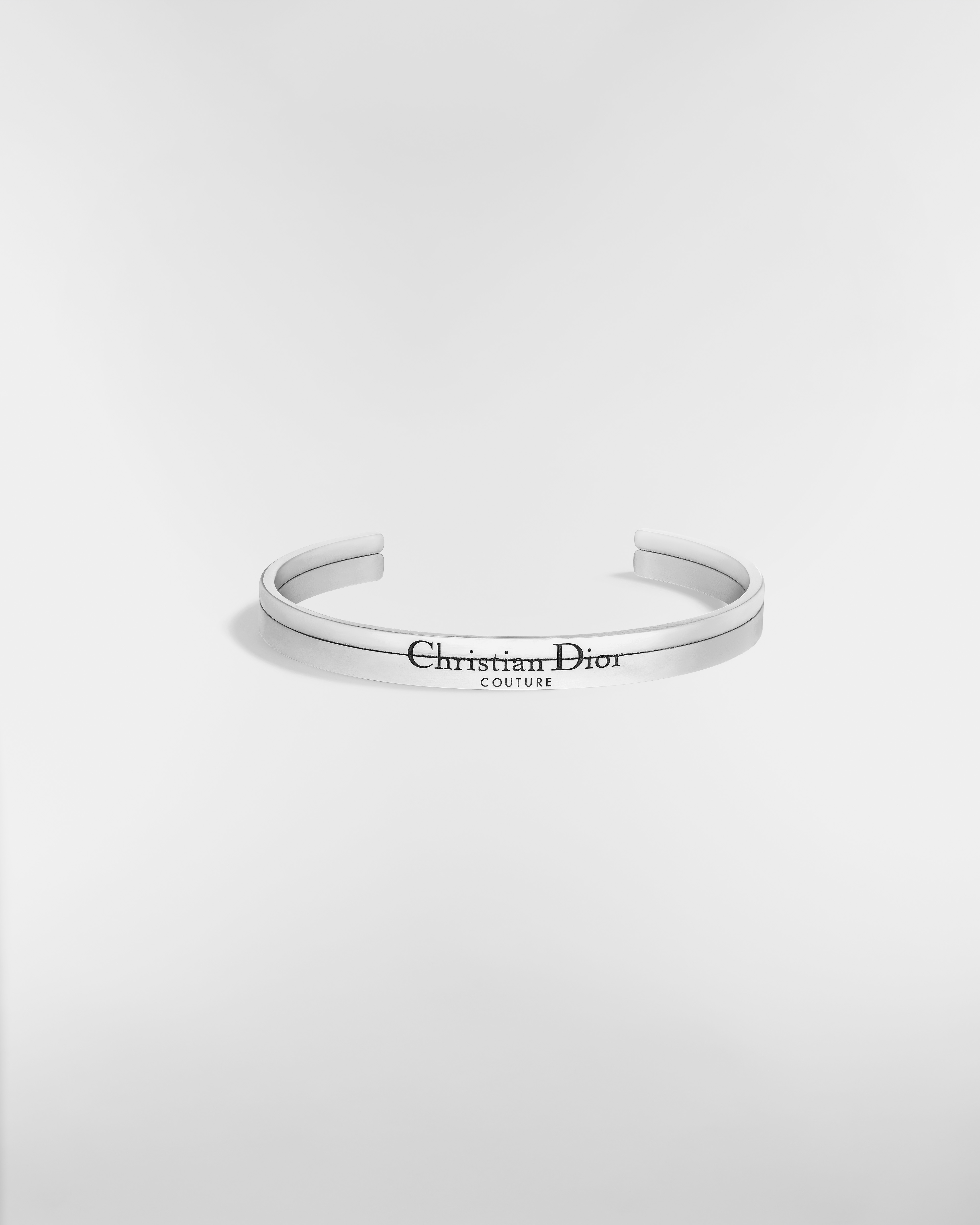Christian Dior Couture Cut Bangle Silver and Black Resin E01