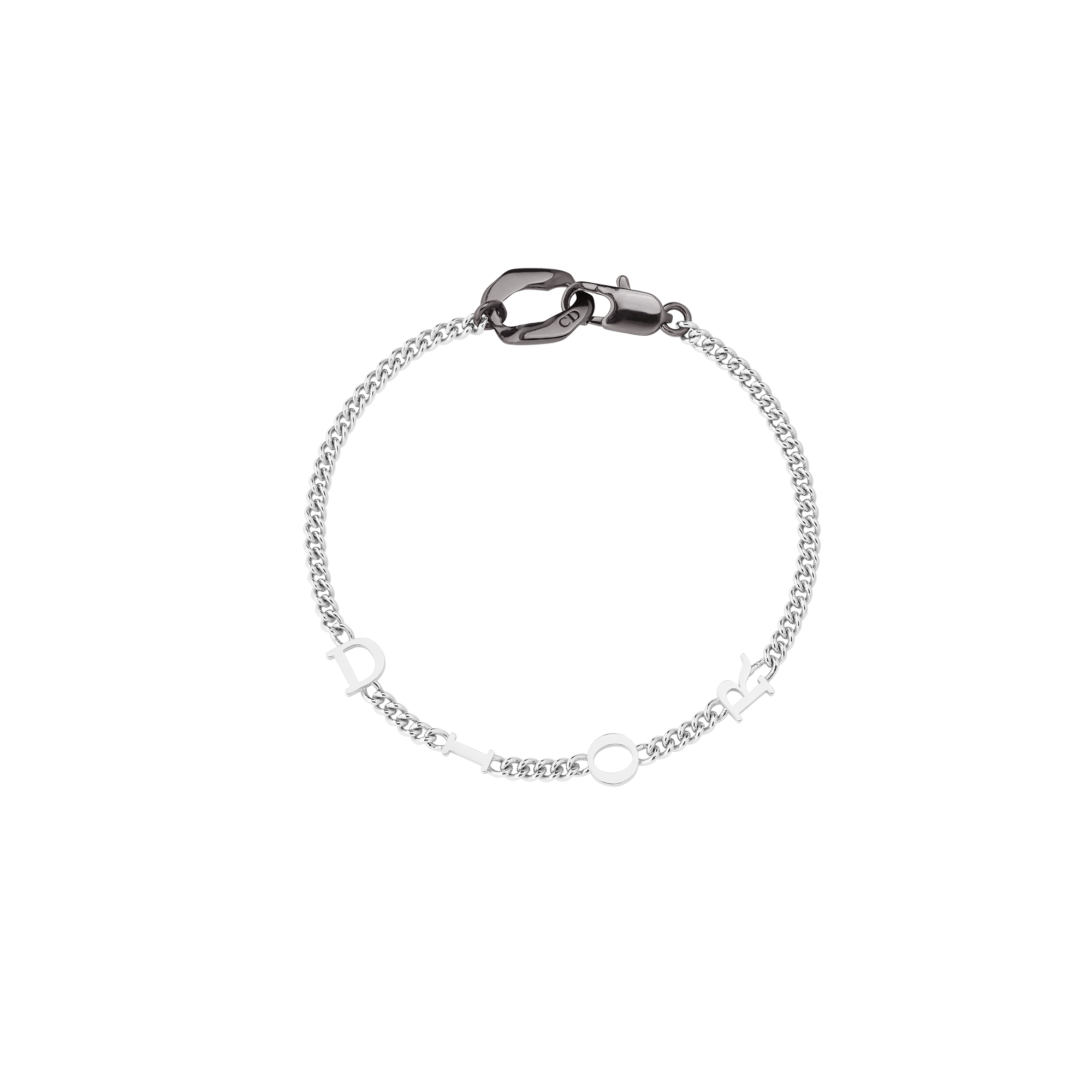 Dior Contrast Chain Link Bracelet Silver- and Ruthenium-Finish Brass E01