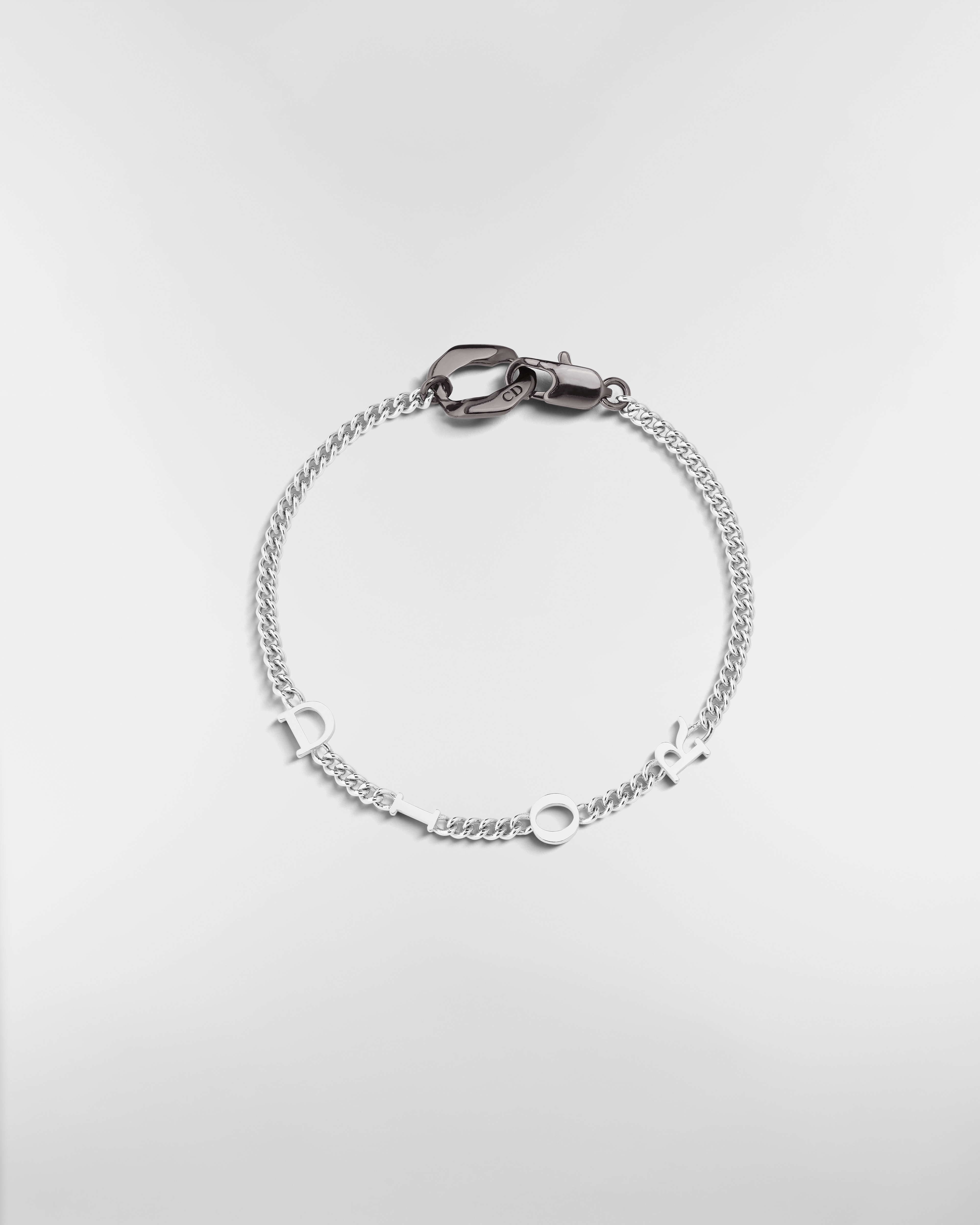 Dior Contrast Chain Link Bracelet Silver- and Ruthenium-Finish Brass E01