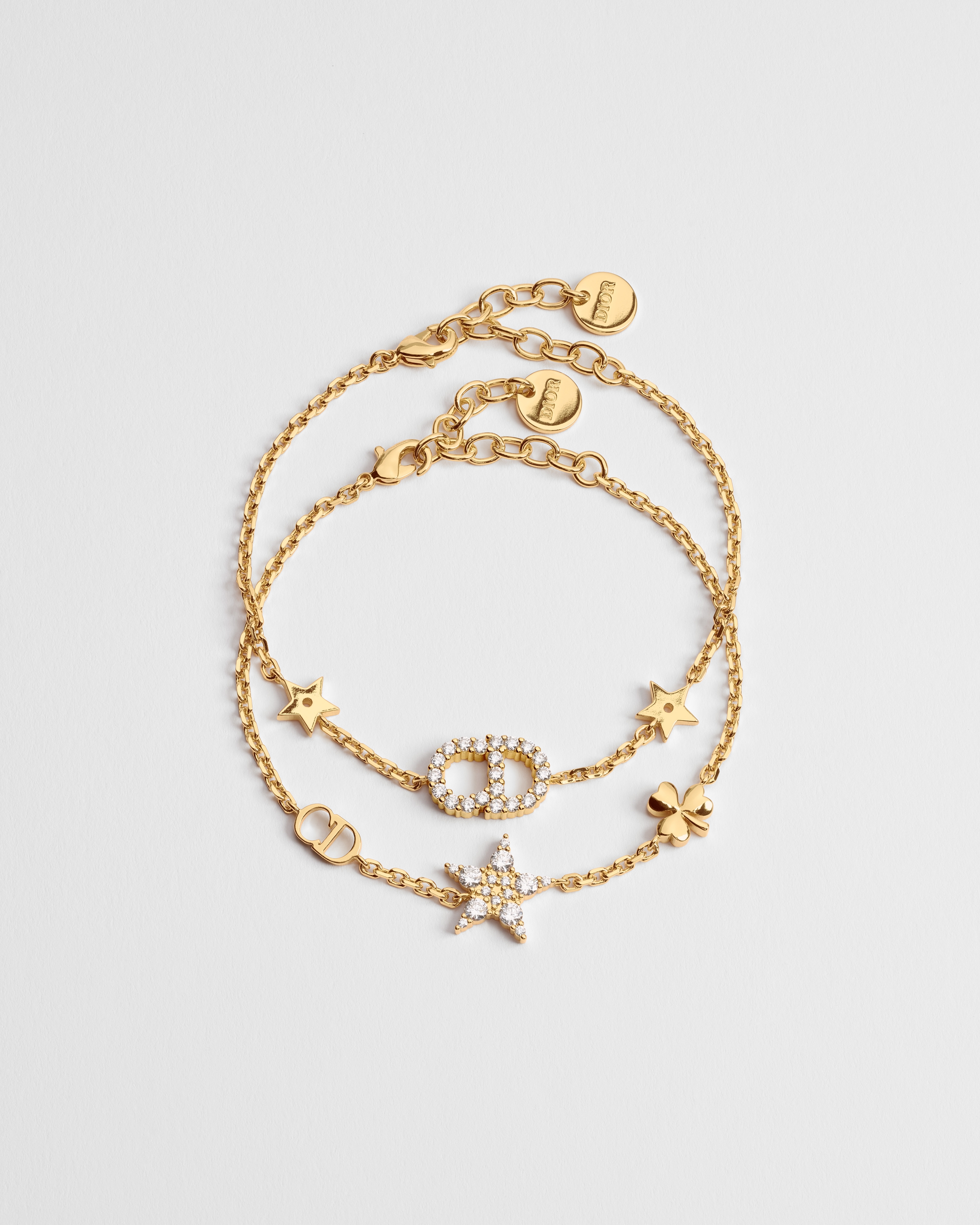 Clair D Lune 手鍊組 金色飾面金屬和閃耀水晶 E01
