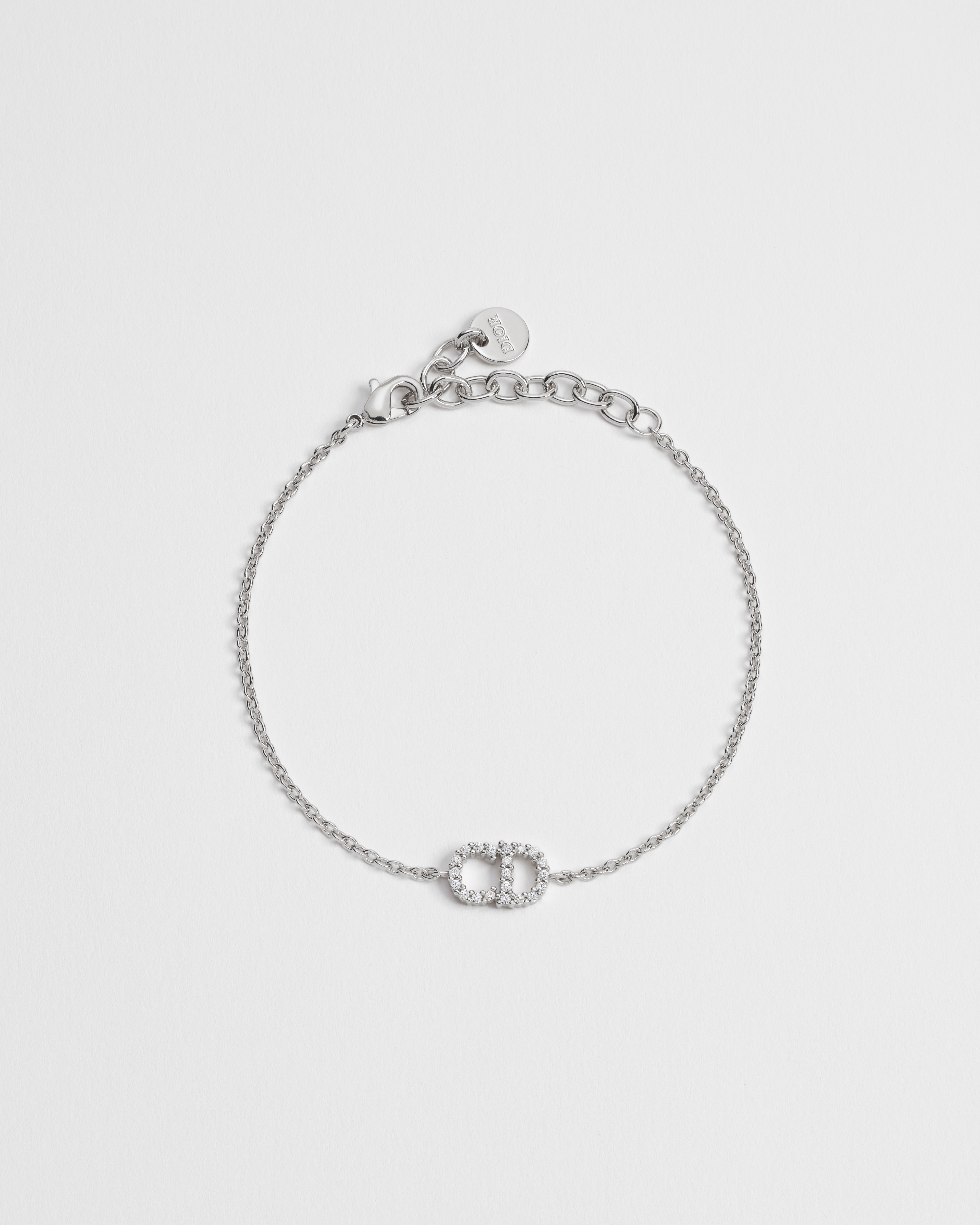 Clair D Lune 팔찌 실버 피니시 메탈 & 스파클링 크리스탈 E01