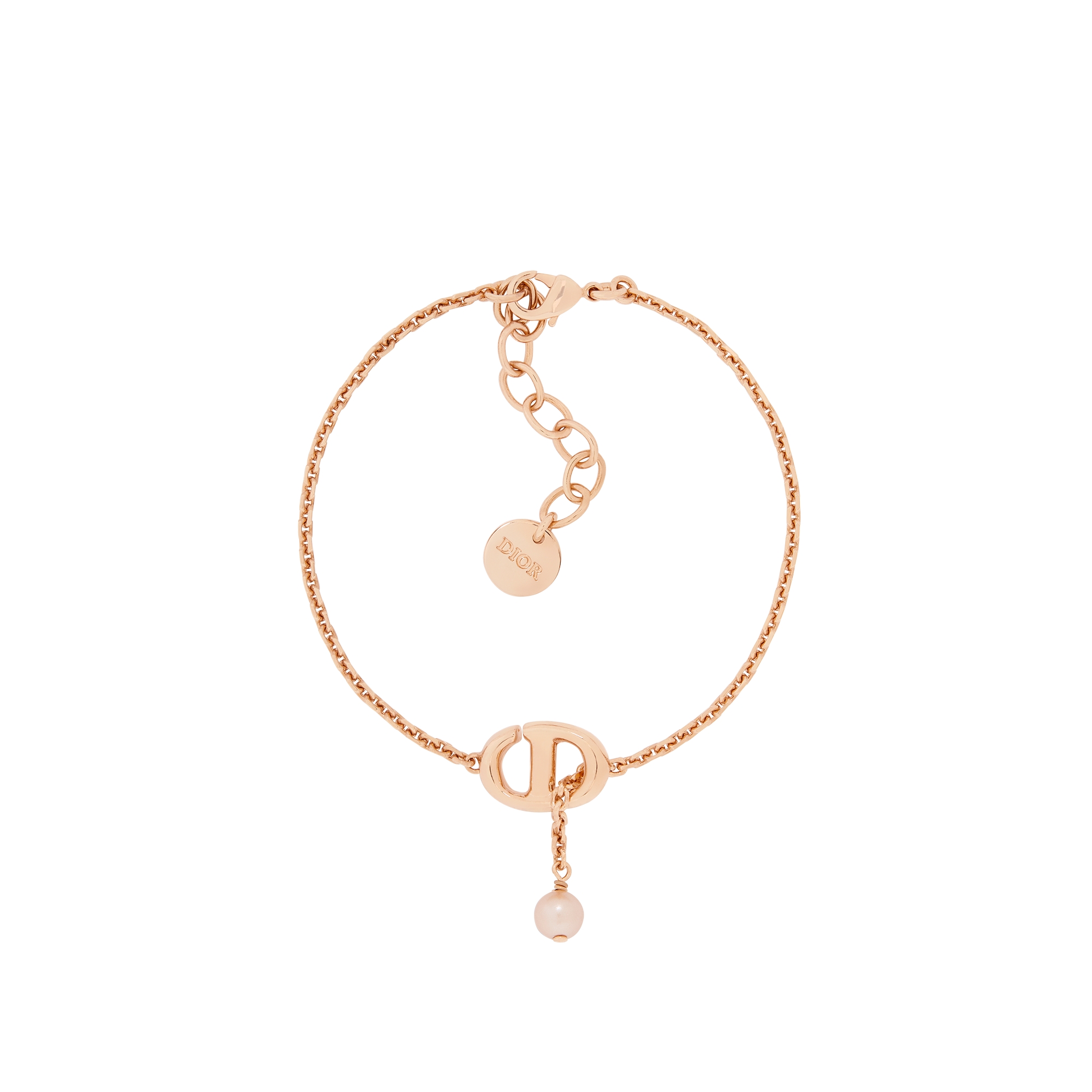  Pink-Finish Metal and Iridescent Pink Resin Pearl