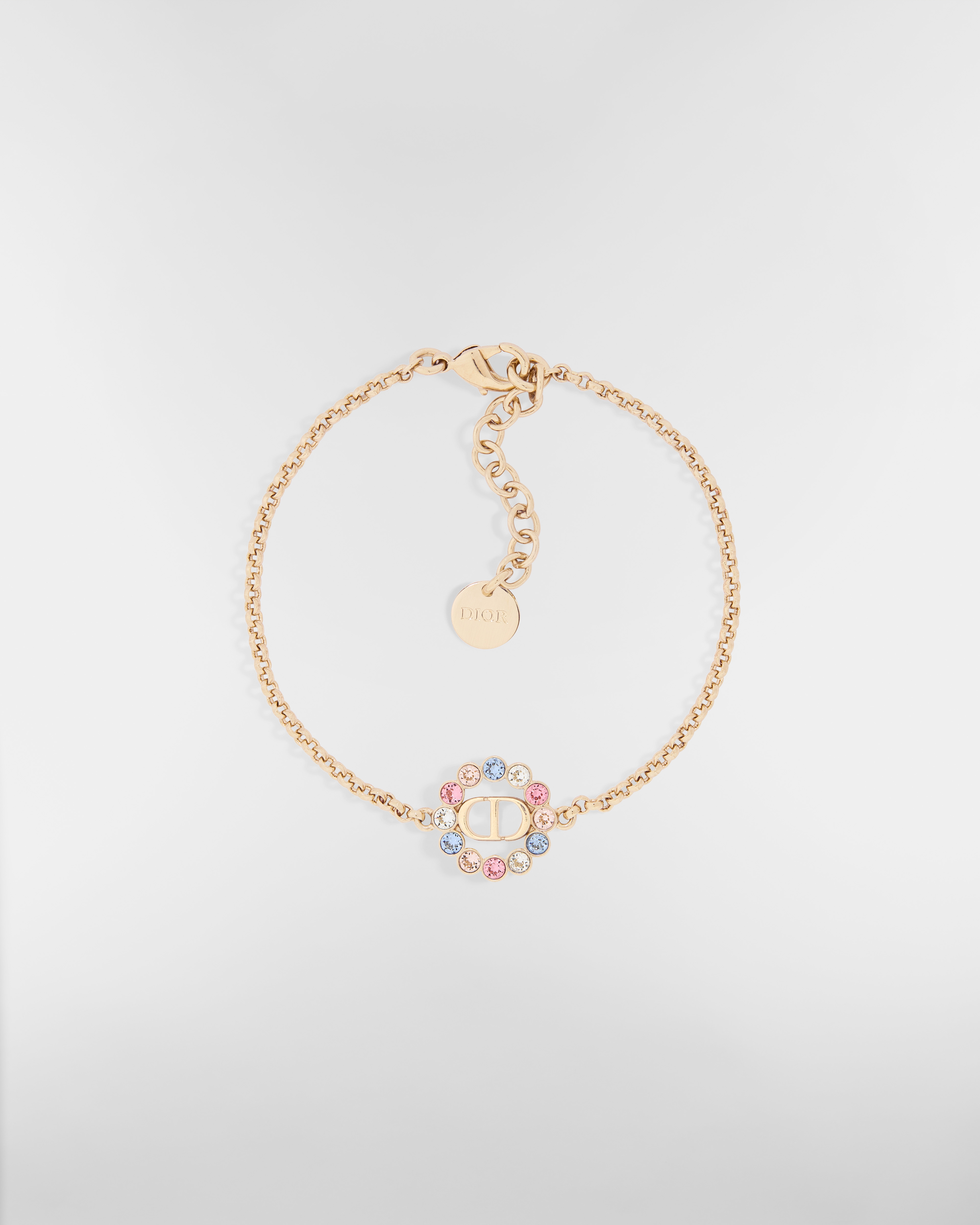 Petit CD Circle ブレスレット メタル & クリスタル E01