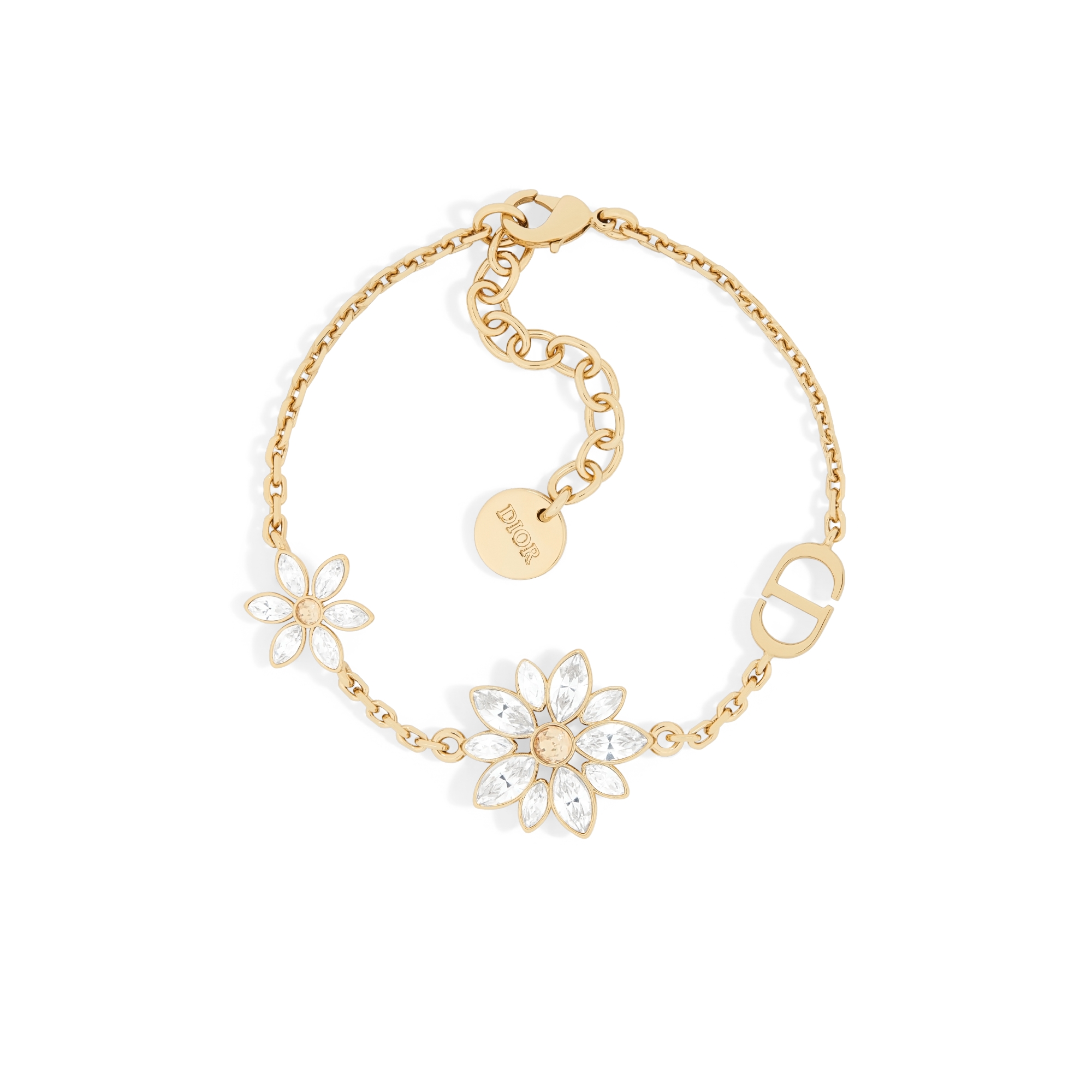 Fleur de Glace Armband Metall mit hellem Gold-Finish und Kristalle in Gold- und Silberfarbe E01