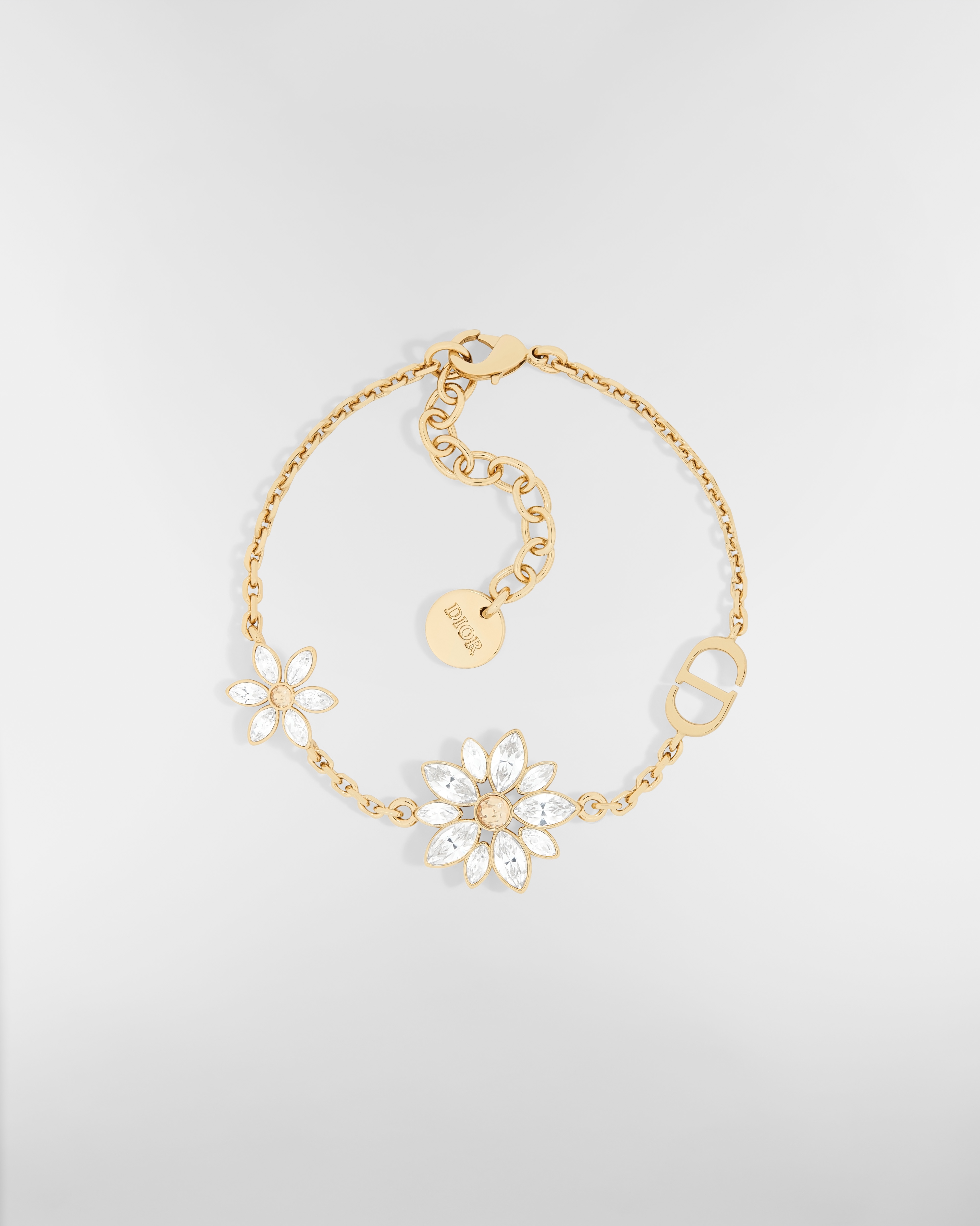 Fleur de Glace Armband Metall mit hellem Gold-Finish und Kristalle in Gold- und Silberfarbe E01