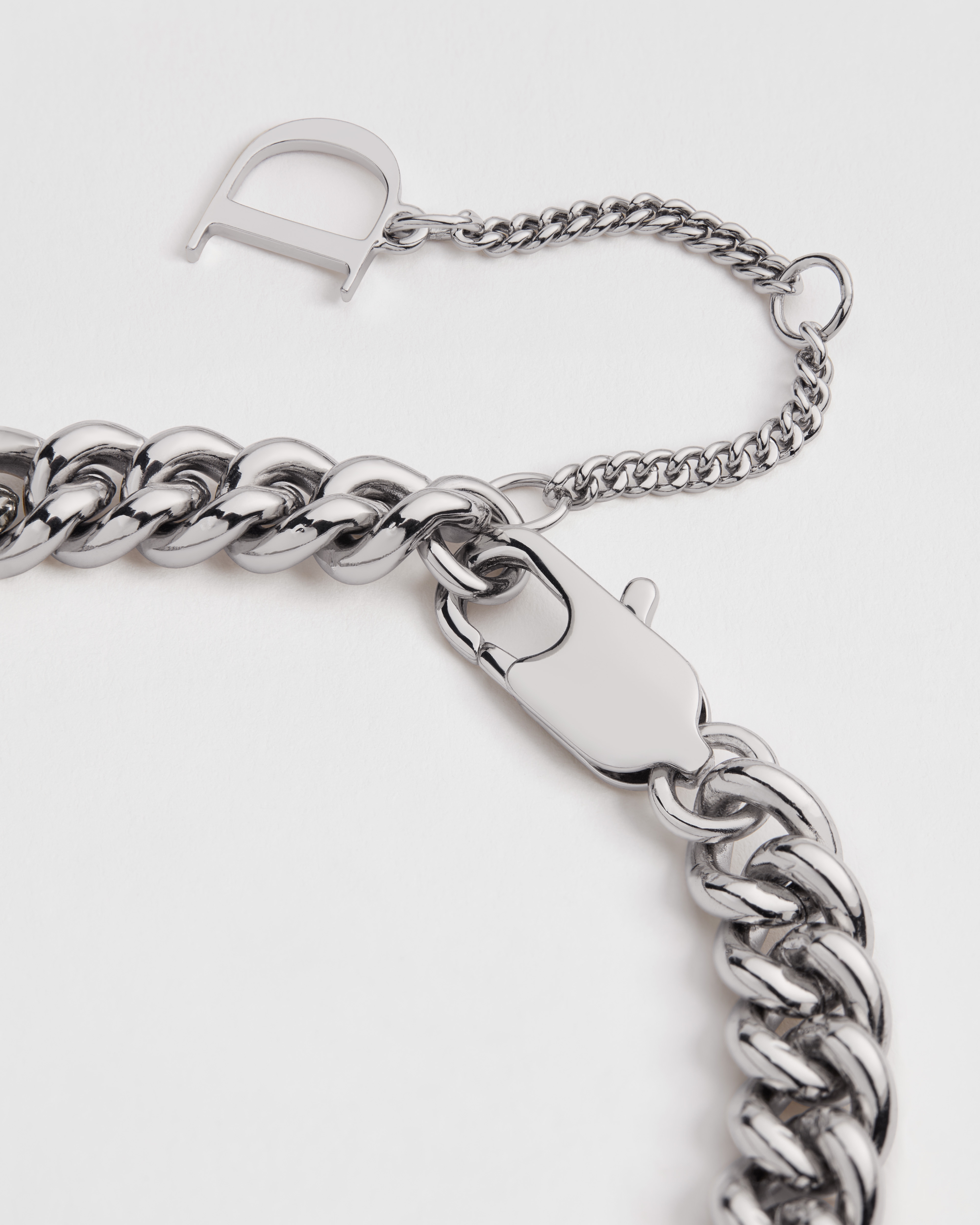 Dior Guilloché 鏈環手鏈 銀色飾面黃銅 E10