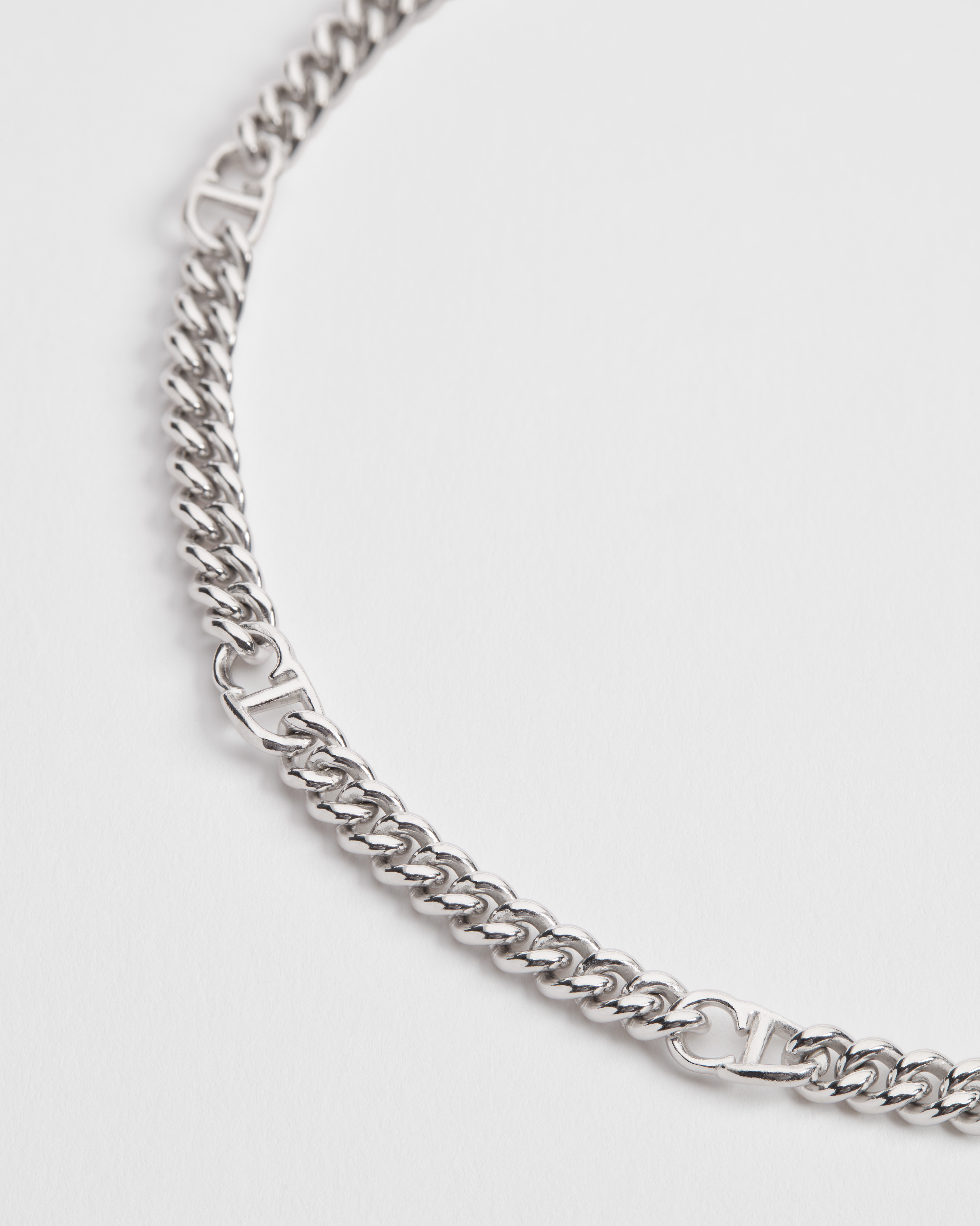 CD Icon Thin Chain Link Bracelet Silver E09