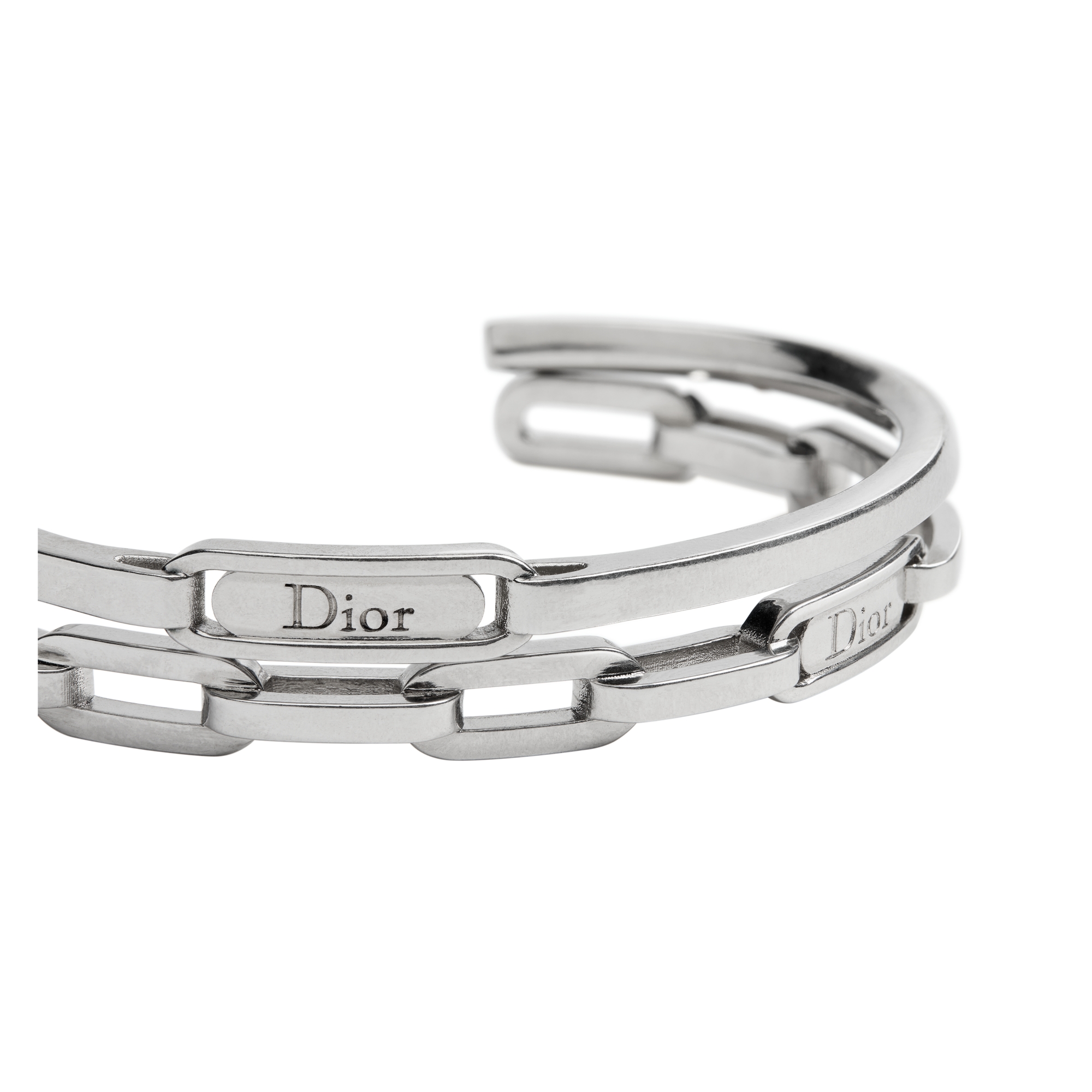 Dior Link Bangle Set Silver-Finish Brass E09