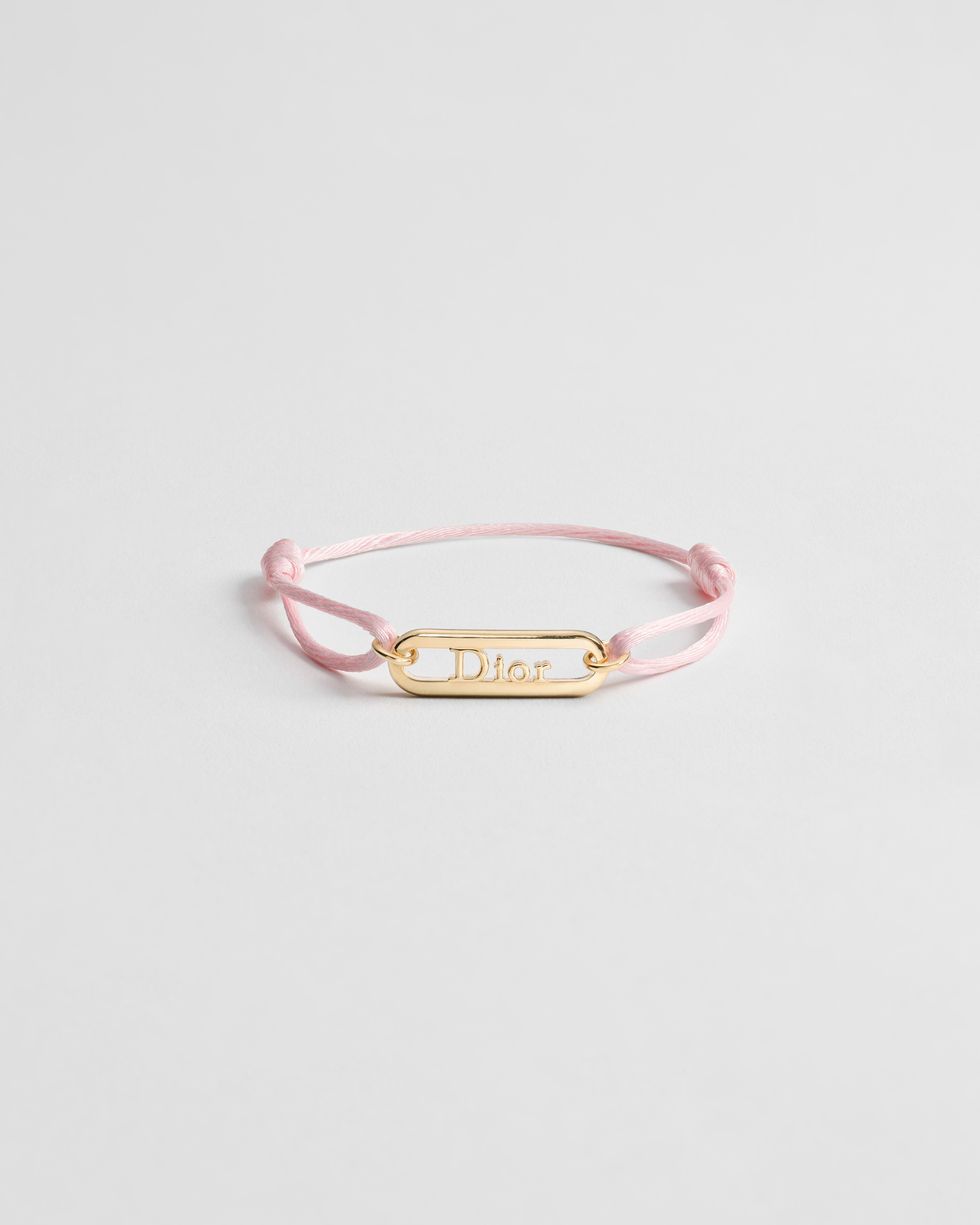 Bracciale Dior Link Dioriviera Metallo con finitura color oro e cotone rosa E01