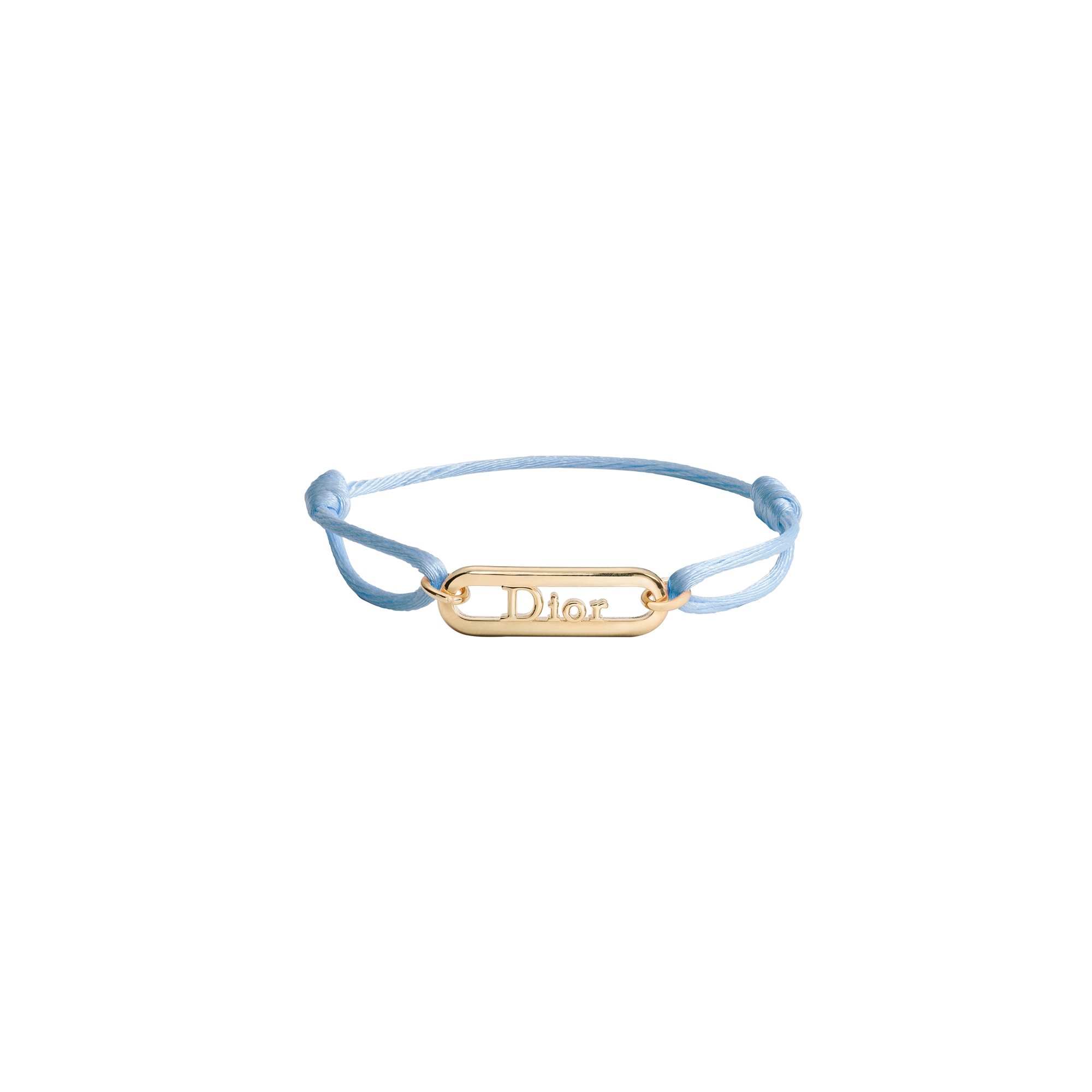Dioriviera Dior Link Bracelet Gold-Finish Metal and Blue Cotton | DIOR