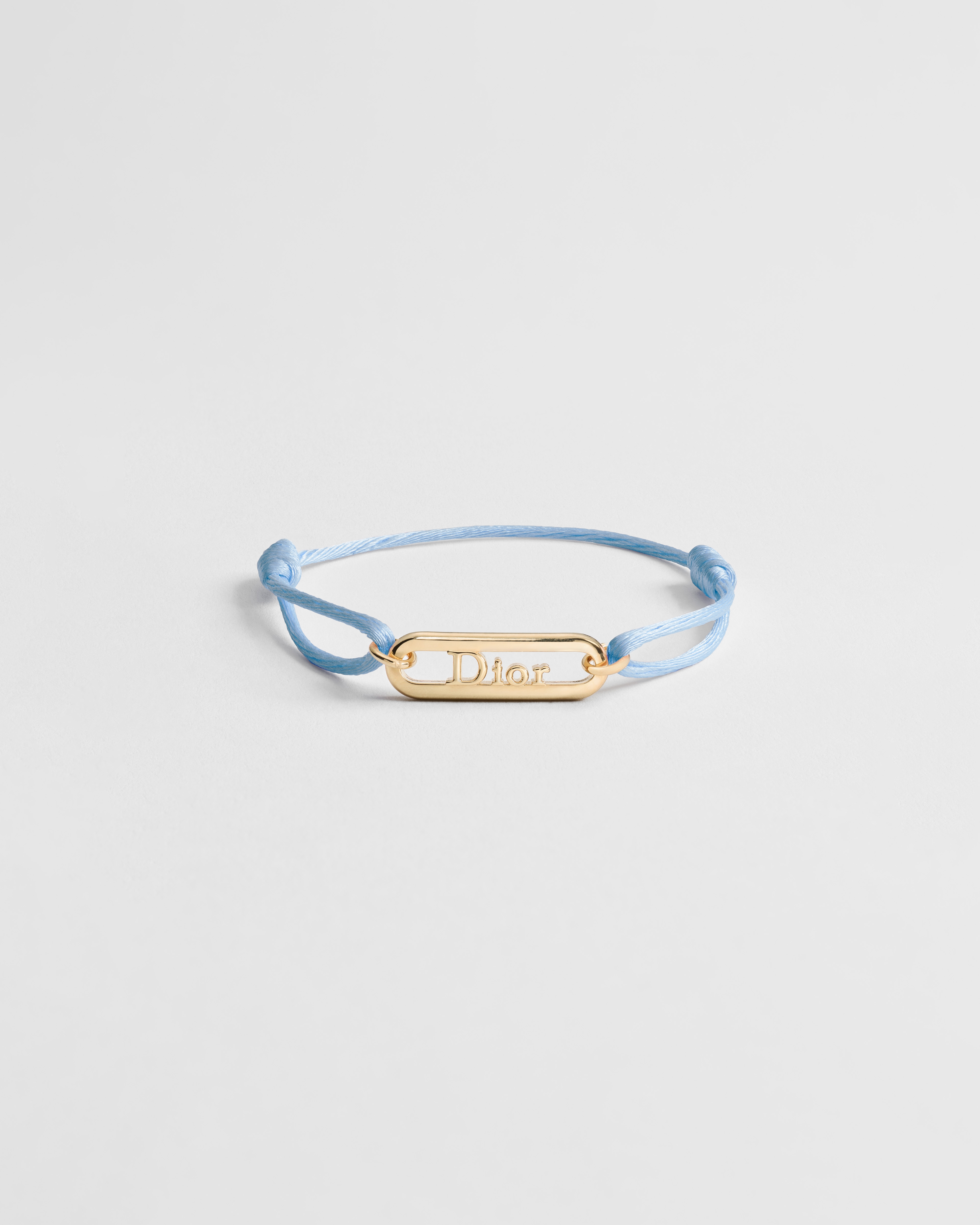 Bracciale Dior Link Dioriviera Cotone blu e metallo con finitura color oro E01