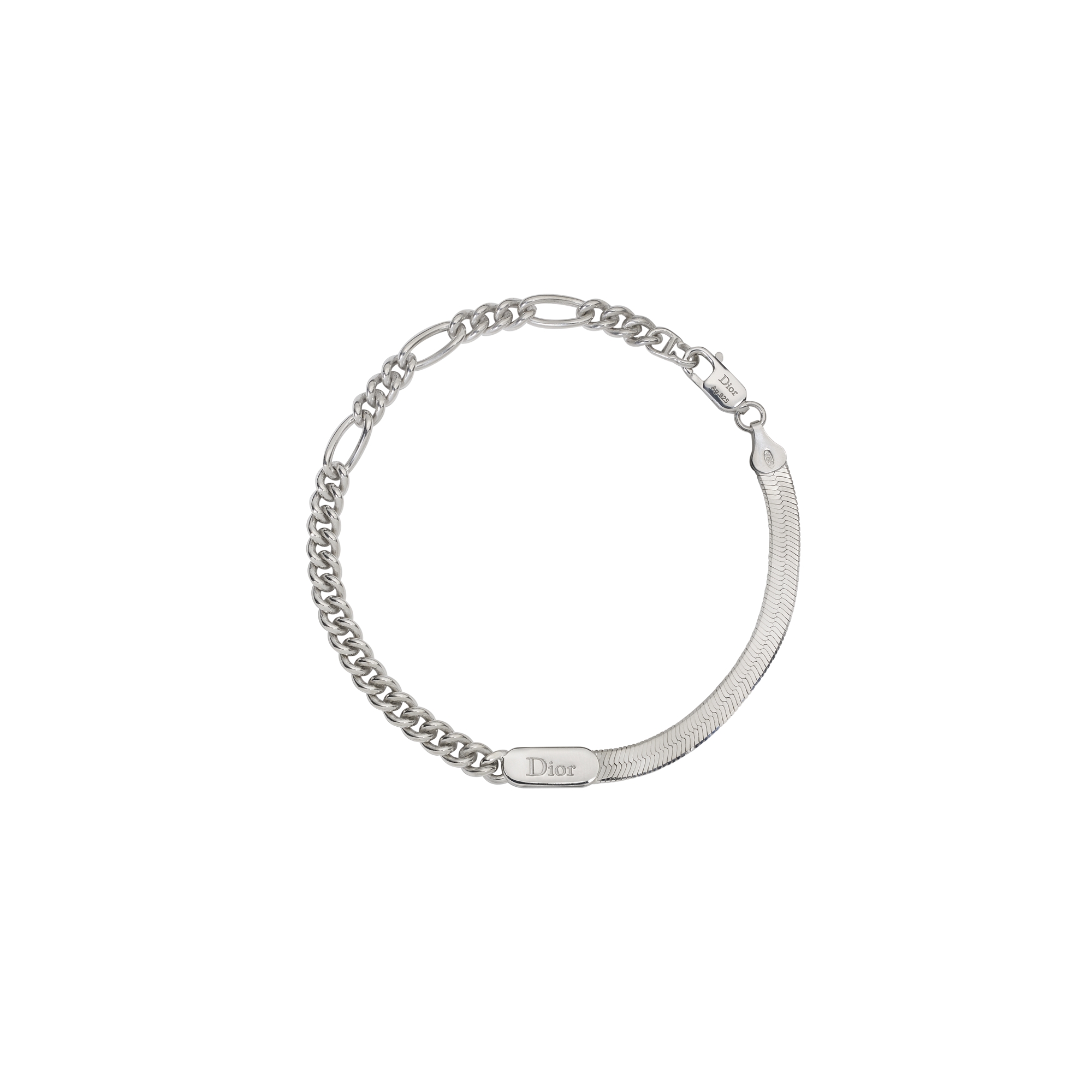 Dior Stack Chain Link Bracelet Silver E01