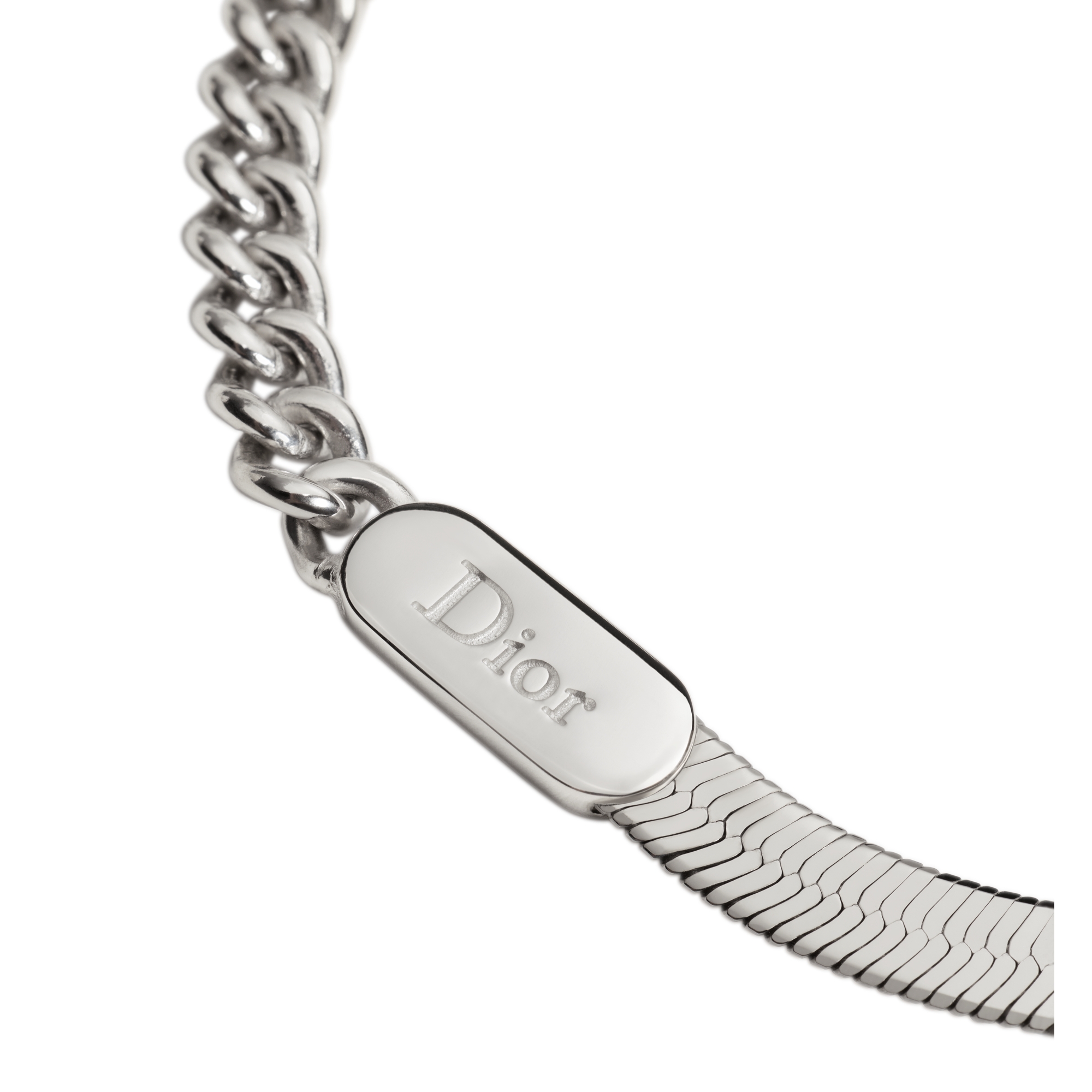 Dior Stack Chain Link Bracelet Silver E09