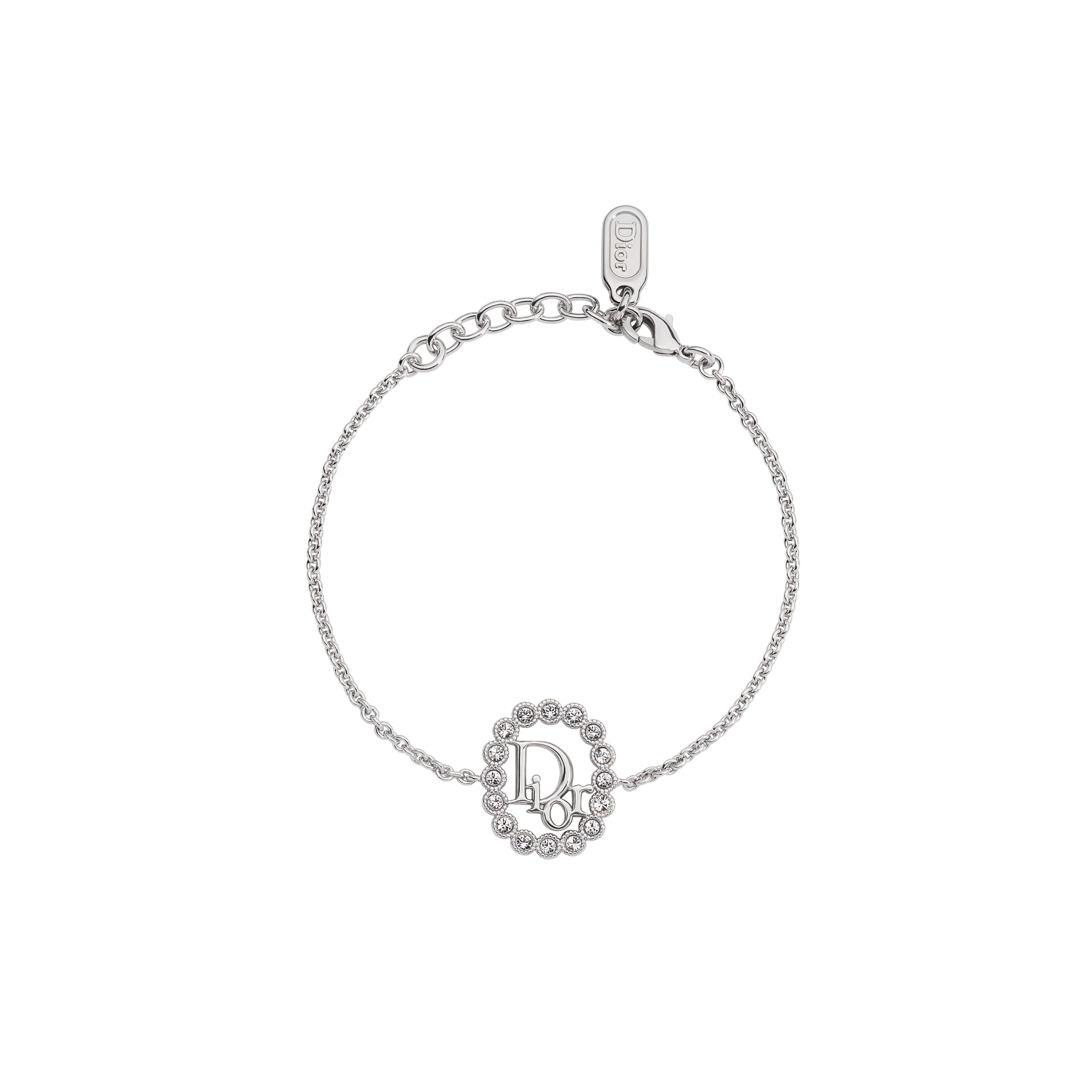 Dior Parure Bracelet Silver-Finish Metal and Crystals E01