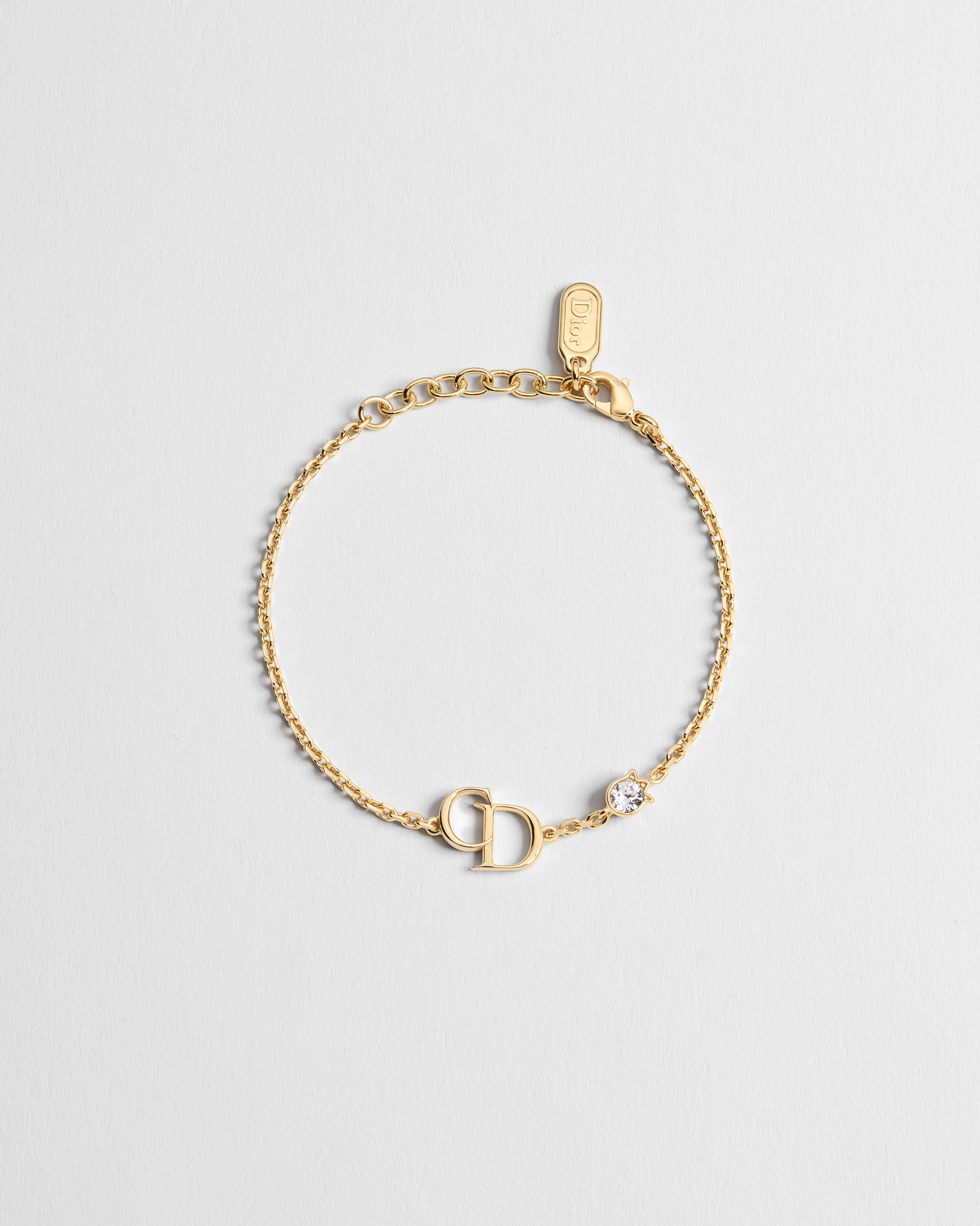CD Mini Lily Bracelet Gold-Finish Metal and Crystal E01