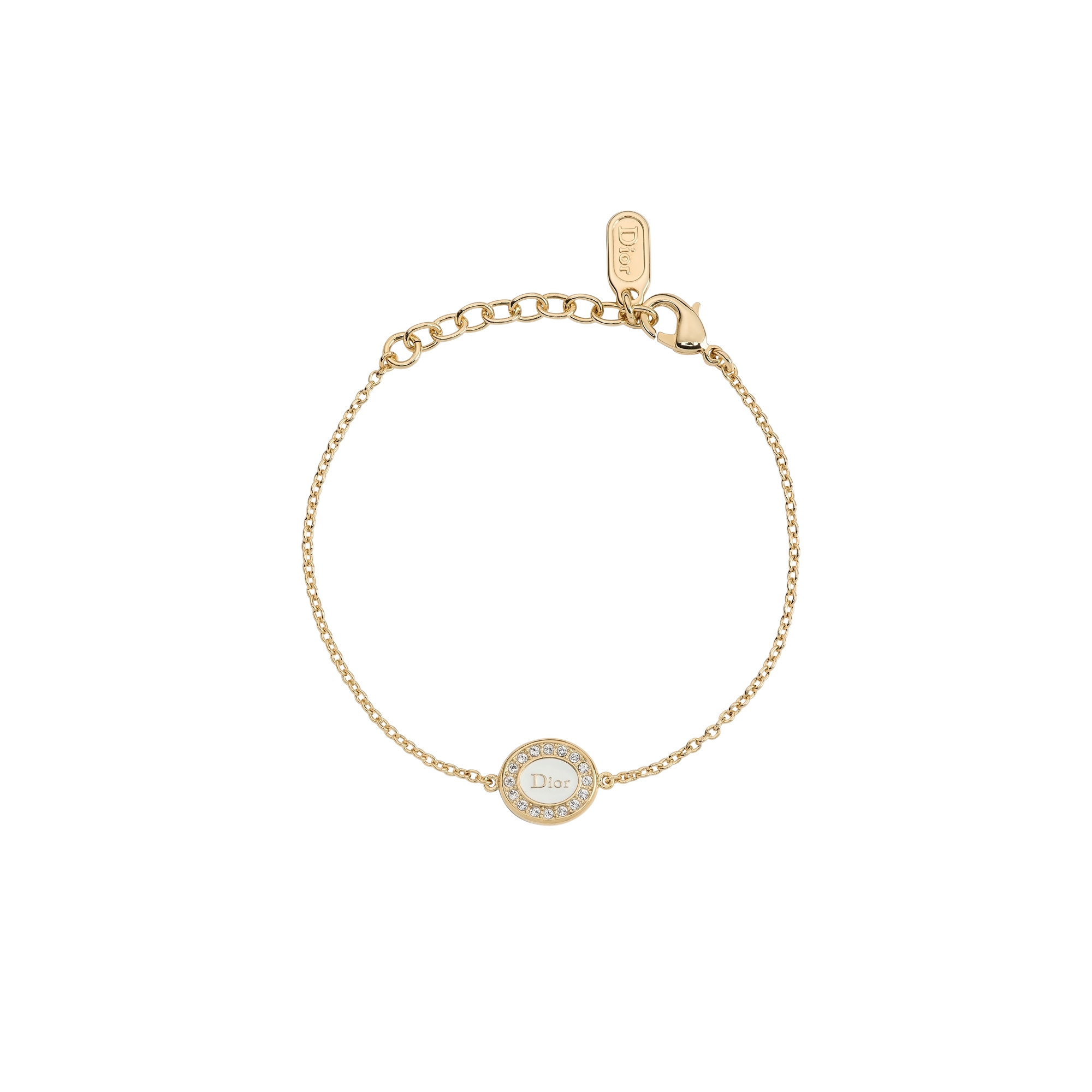 Dior Core Bracelet Gold-Finish Metal, Crystals and White Lacquer E01