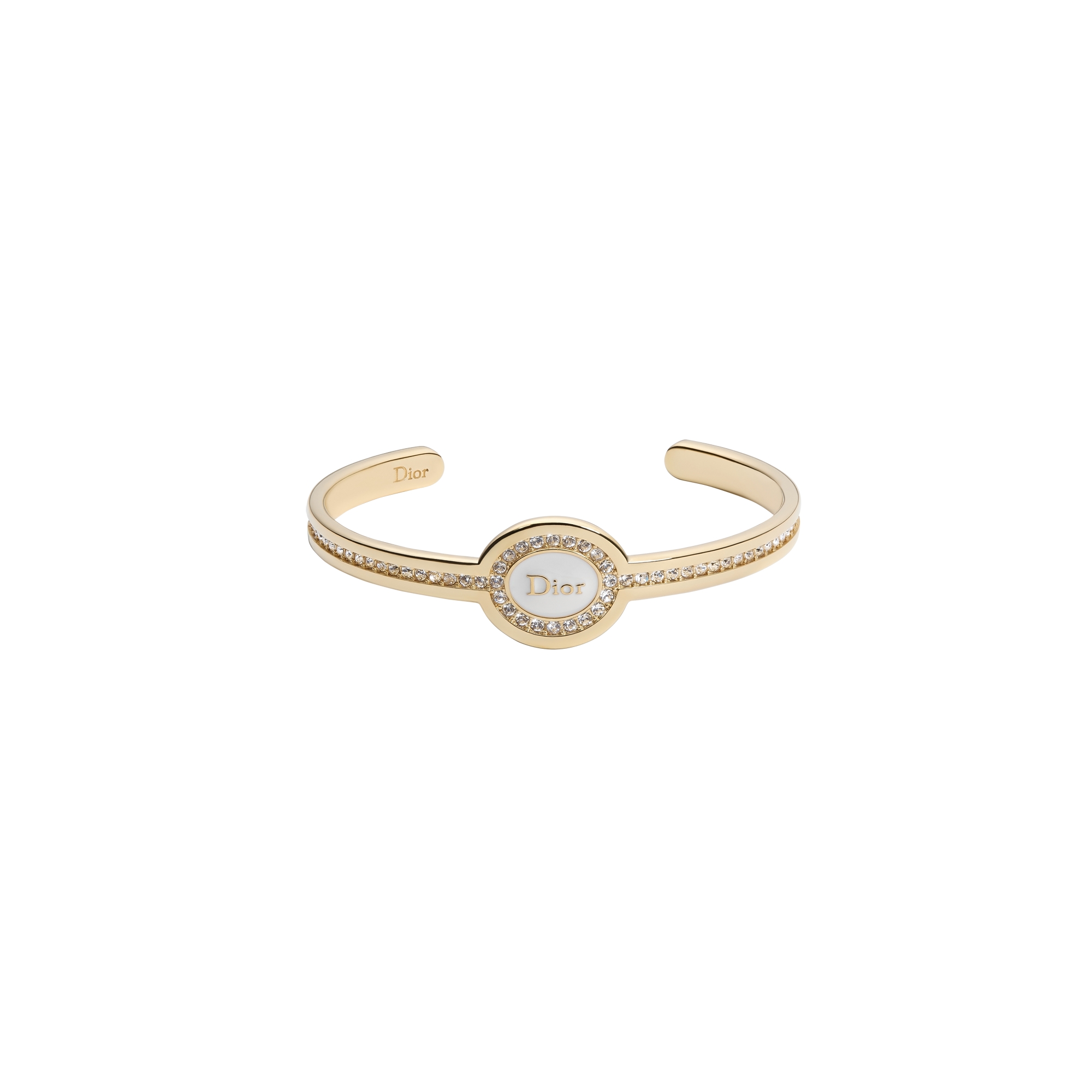  Gold-Finish Metal, Crystals and White Lacquer