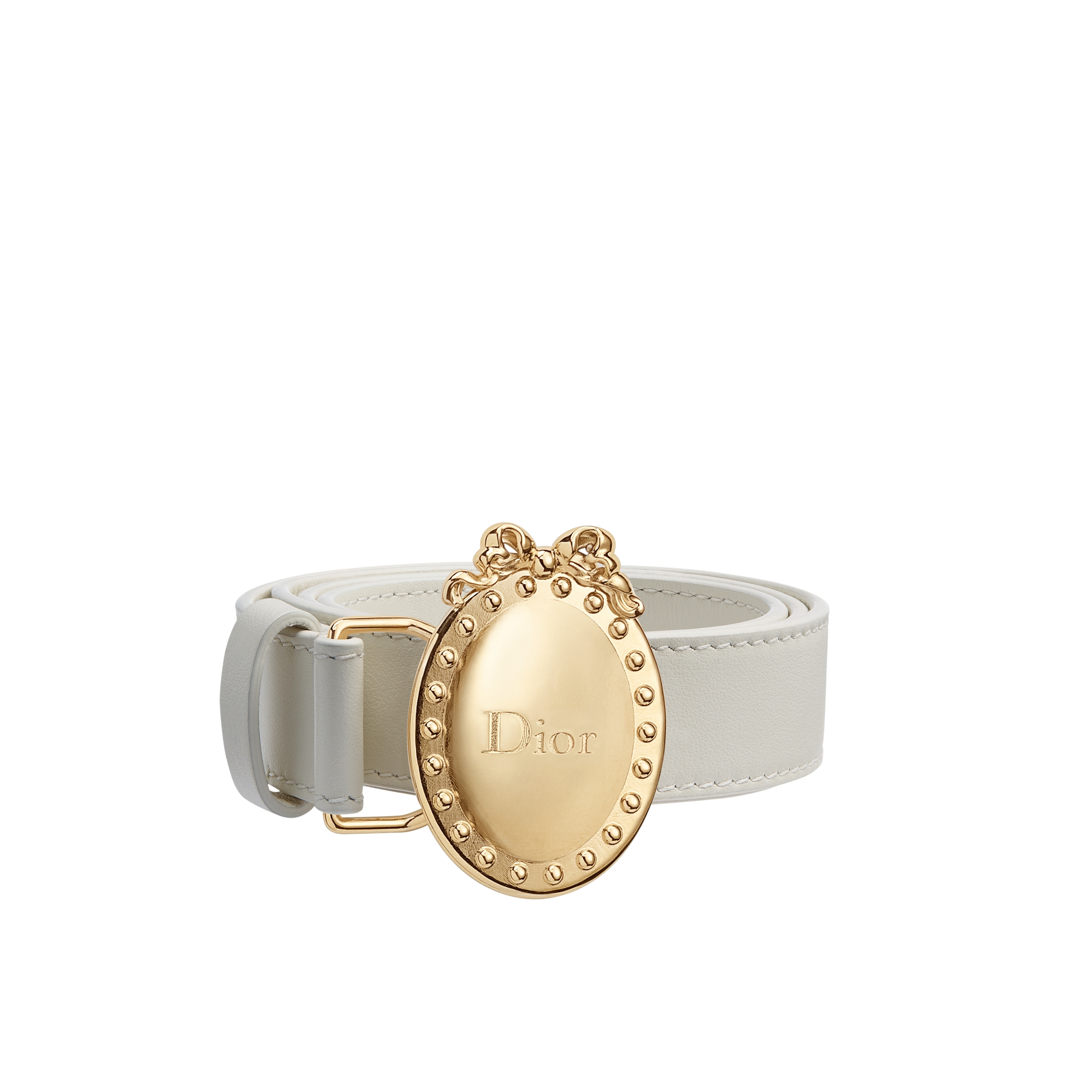 Kids' Dior Médaillon Belt Ivory Calfskin E01