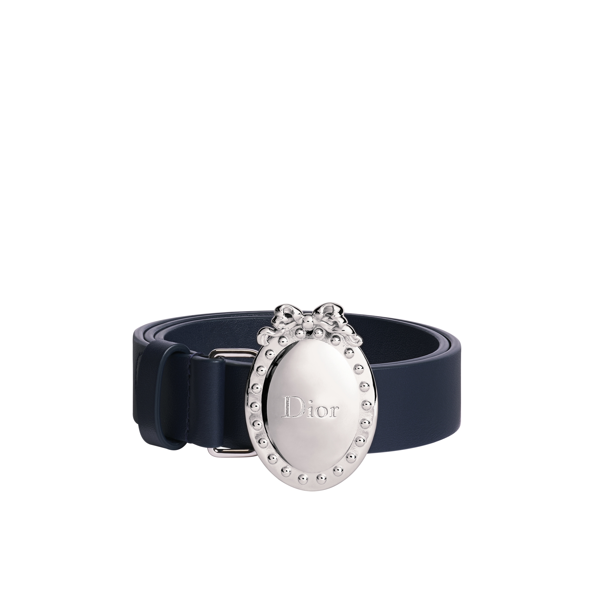Kids' Dior Médaillon Belt Navy Blue Calfskin E01